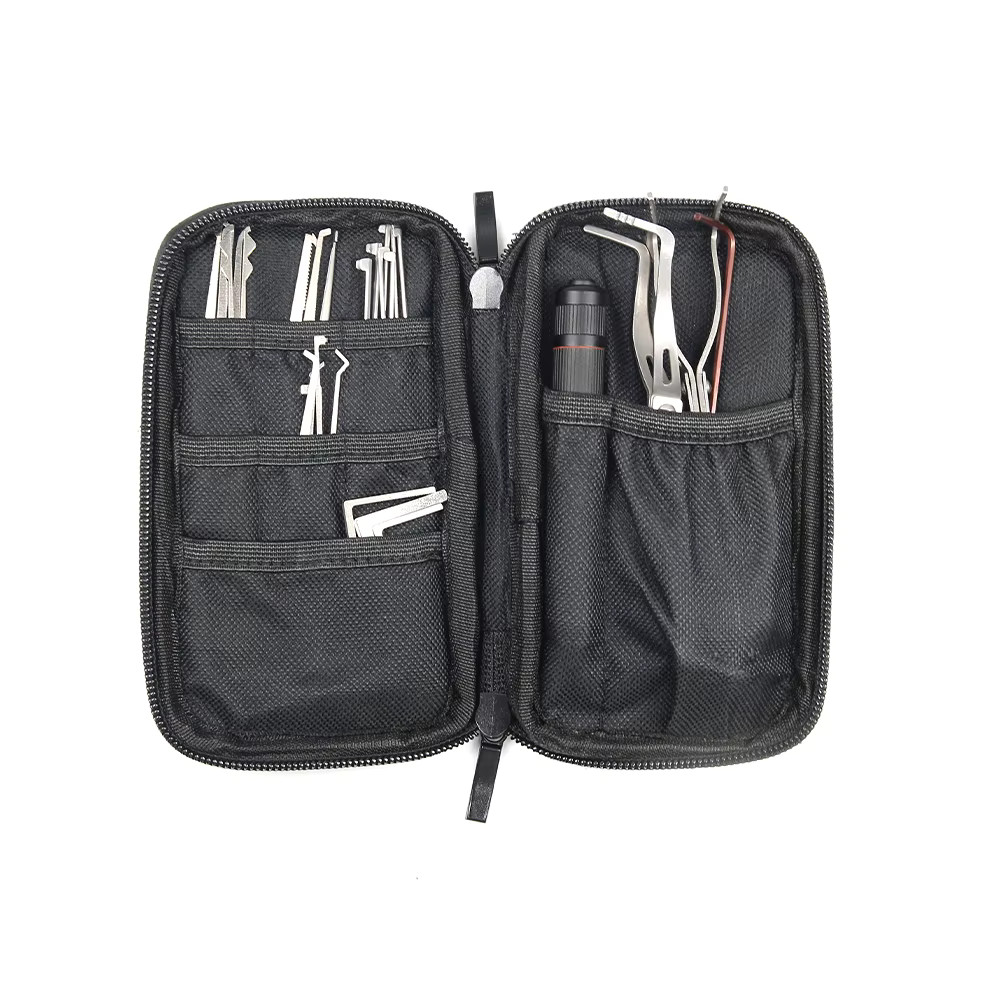 20 Pieces Civil Stainless steel Tool Canvas Bag With Zipper Set LED double light