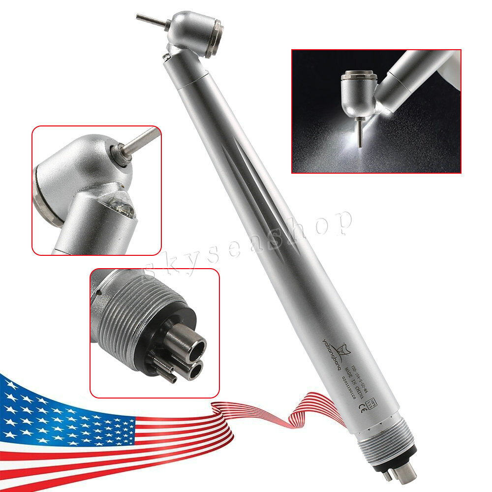 Dental E-generator LED 45 Degree Fiber Optic High Speed Handpiece 4 Holes YC4