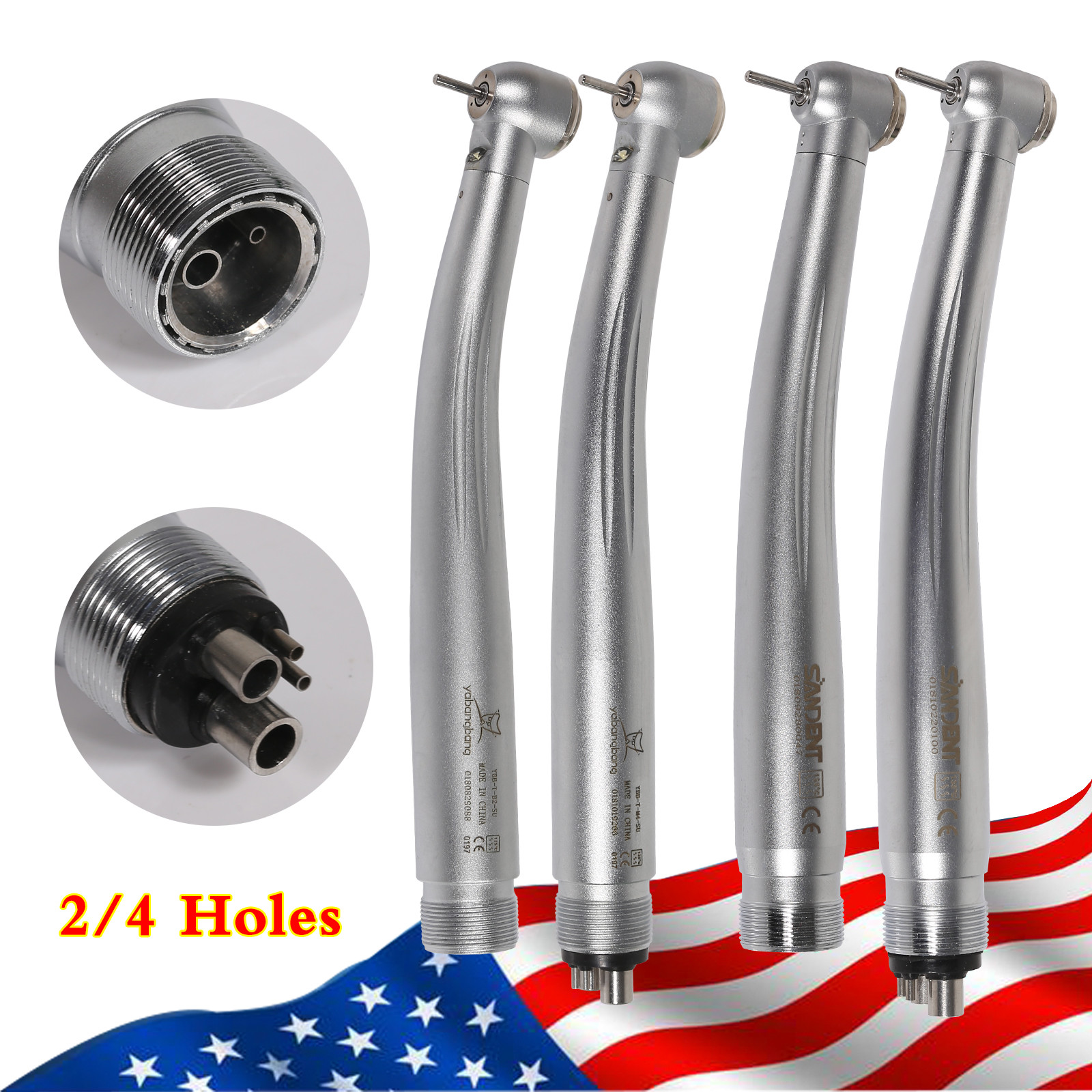 NSK Style Dental Fiber Optic LED E-generator/High Speed Turbine Handpiece 2/4H