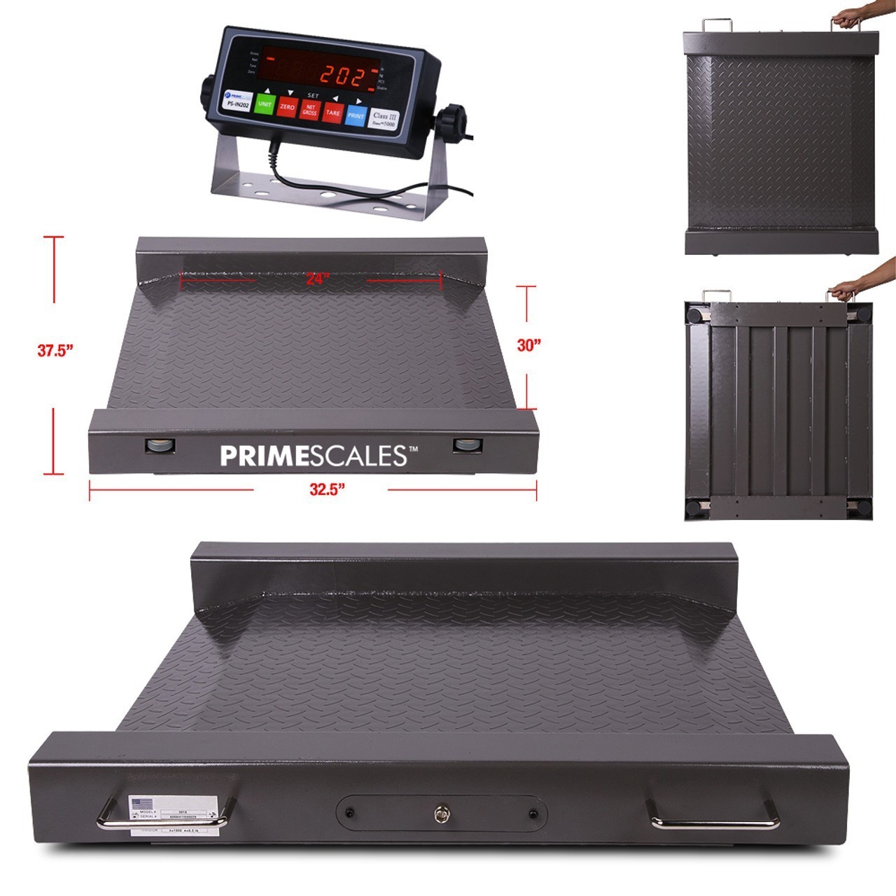 31″x31″ Platform Portable Floor Scale Drum Wheel Chair Scale 1000 lb x .2 lb