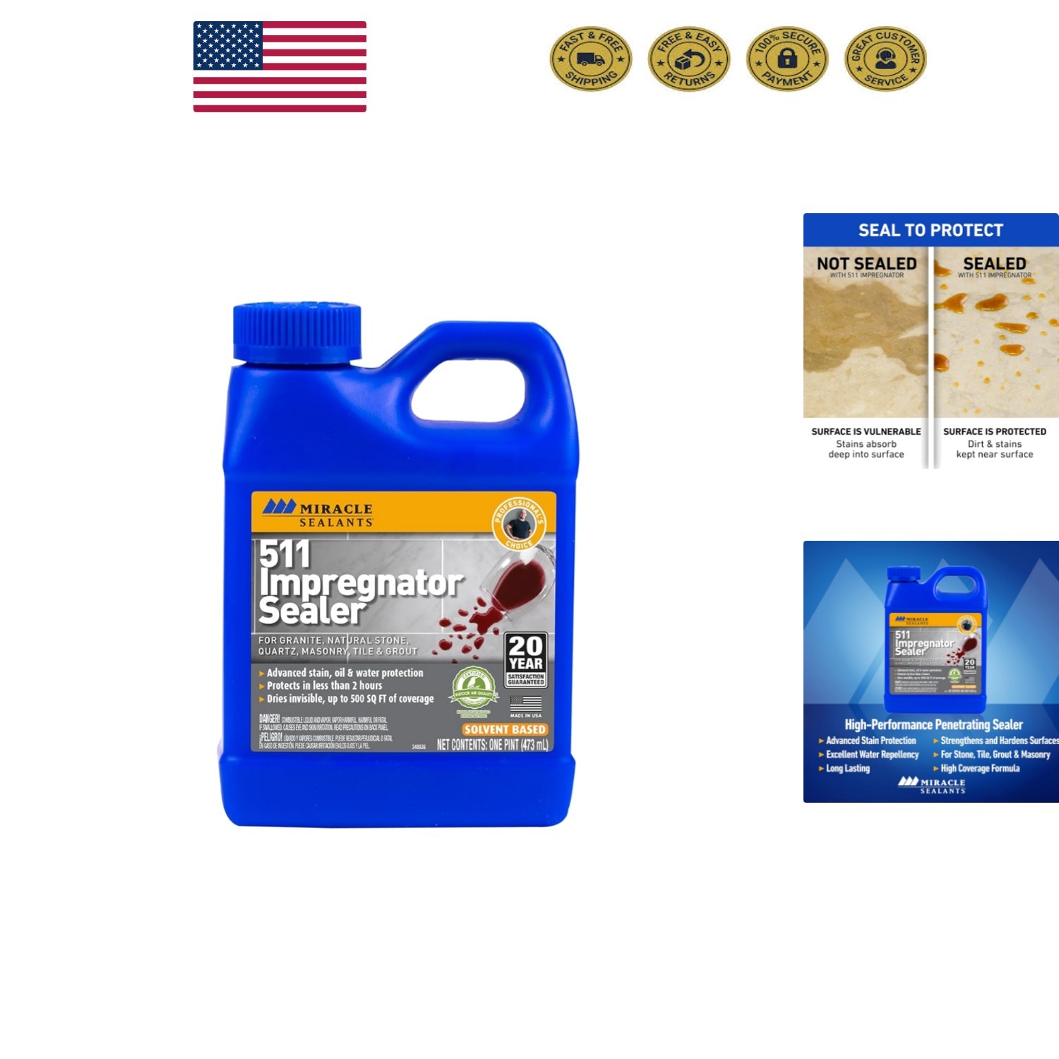 16oz 511 Impregnator Sealer – Protect Against Water & Stains on Tile and Grout