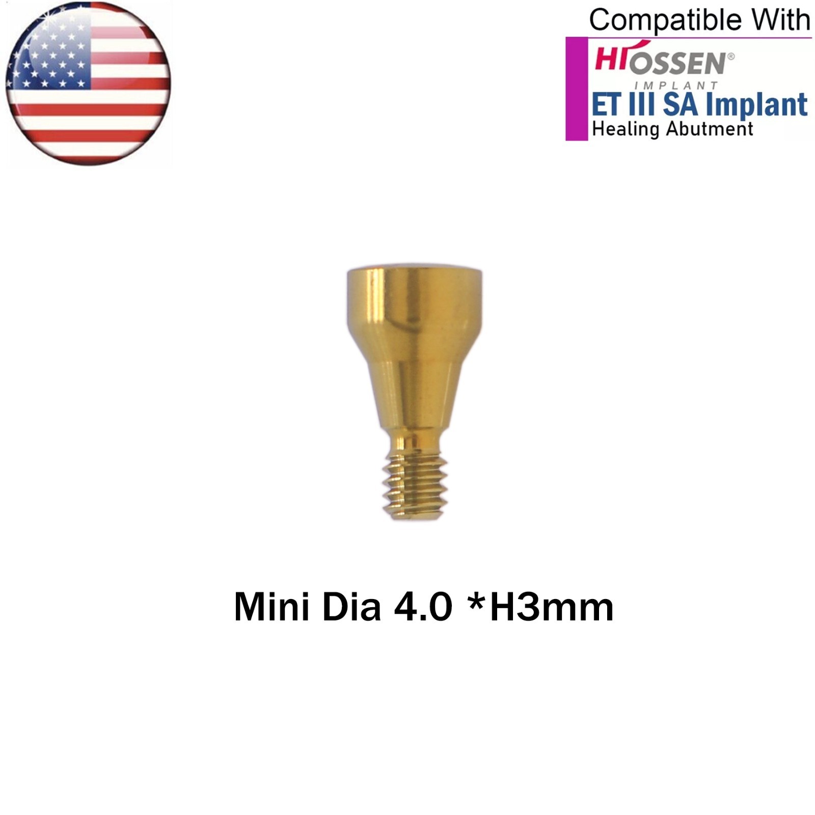 US Dental Mini Healing Abutment Cover Screw Fits Osstem Hiossen ET ∅4.0/4.5mm