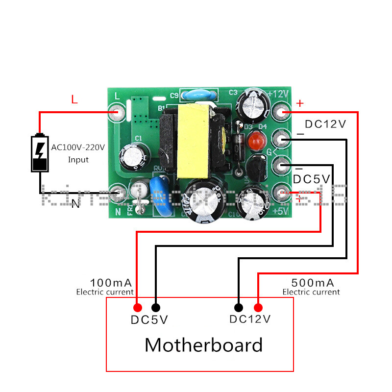 AC 110-220V To DC 5V 12V Switching Power Supply Module Isolation PCB Board