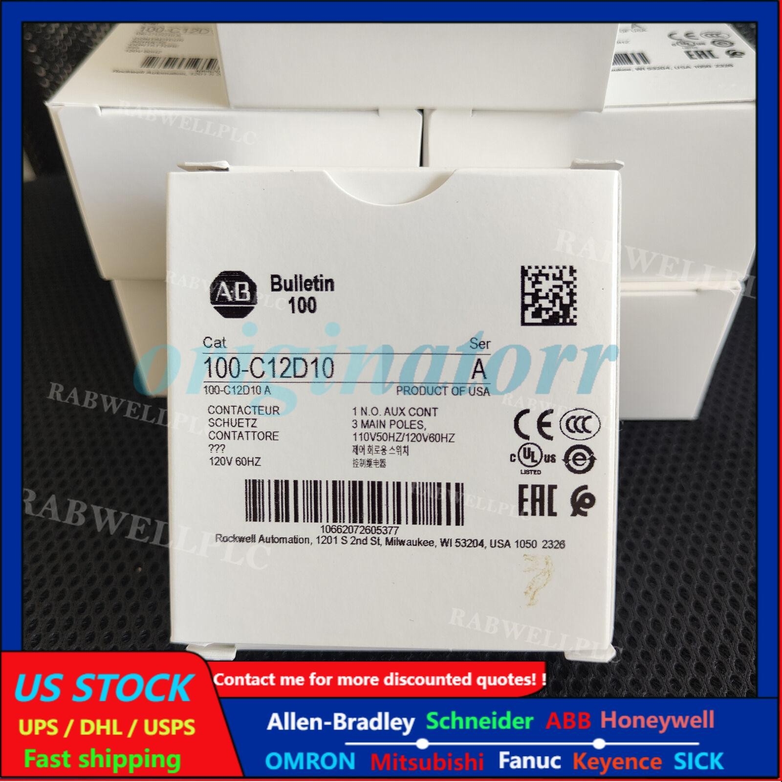 New AB 100-C12D10 /A MCS-C IEC Contactor 12A 110V 50Hz/120V 60Hz USA