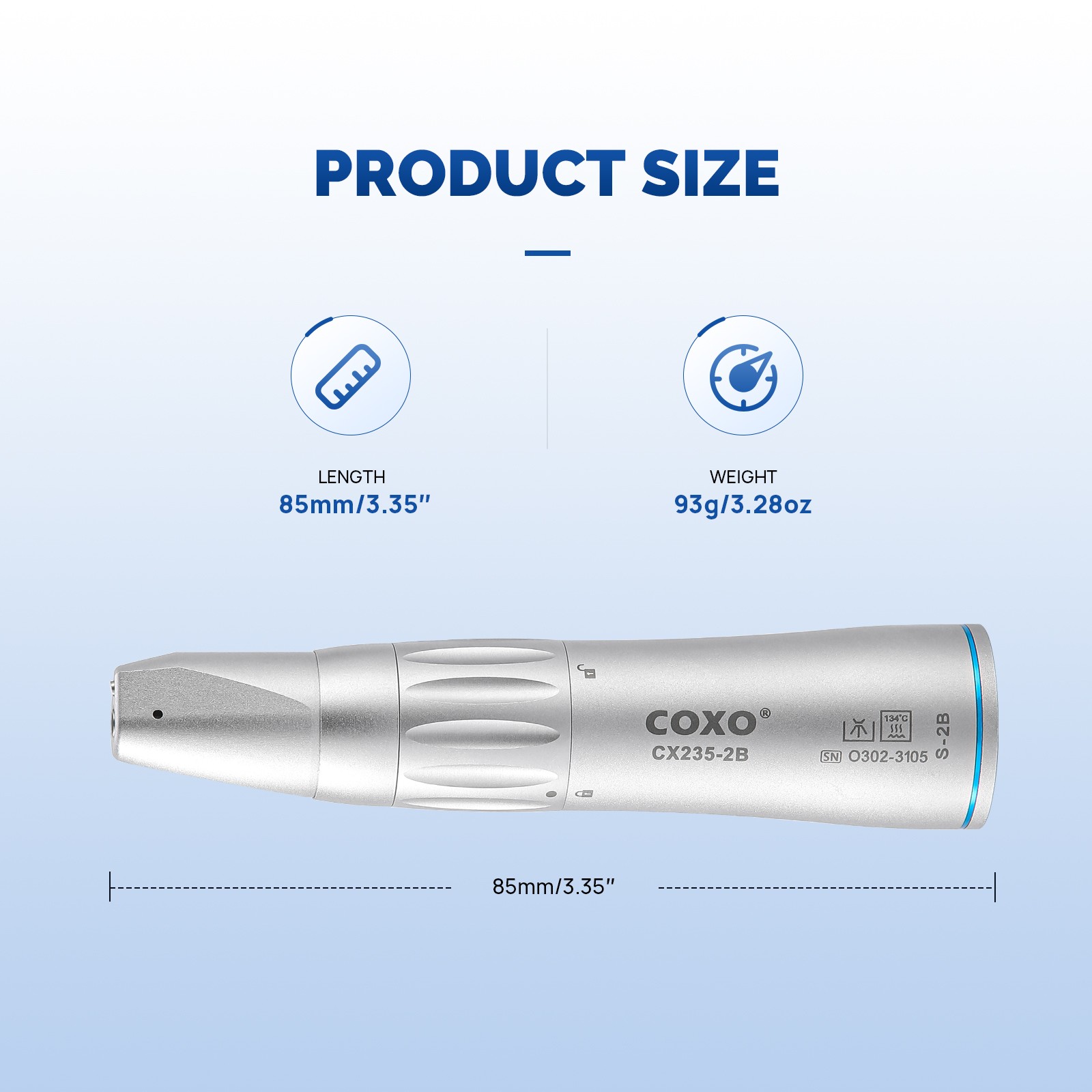 COXO Low Speed Handpiece 1:1 Inner Channel Straight Handpiece CX235-2B