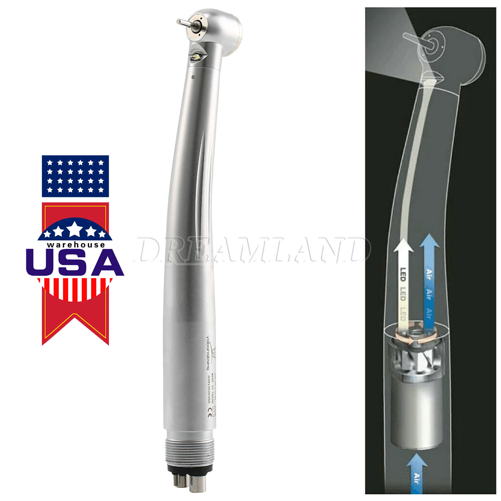 E-generator Dental LED Fiber Optic turbine Handpiece 4 hole pmdd
