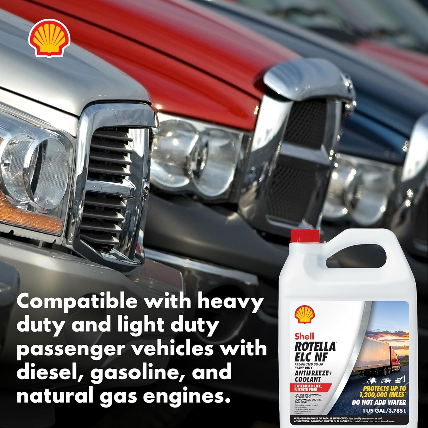 Shell Rotella Nitrite-Free Extended Life ELC Anti-Freeze + Coolant, Pre-Diluted