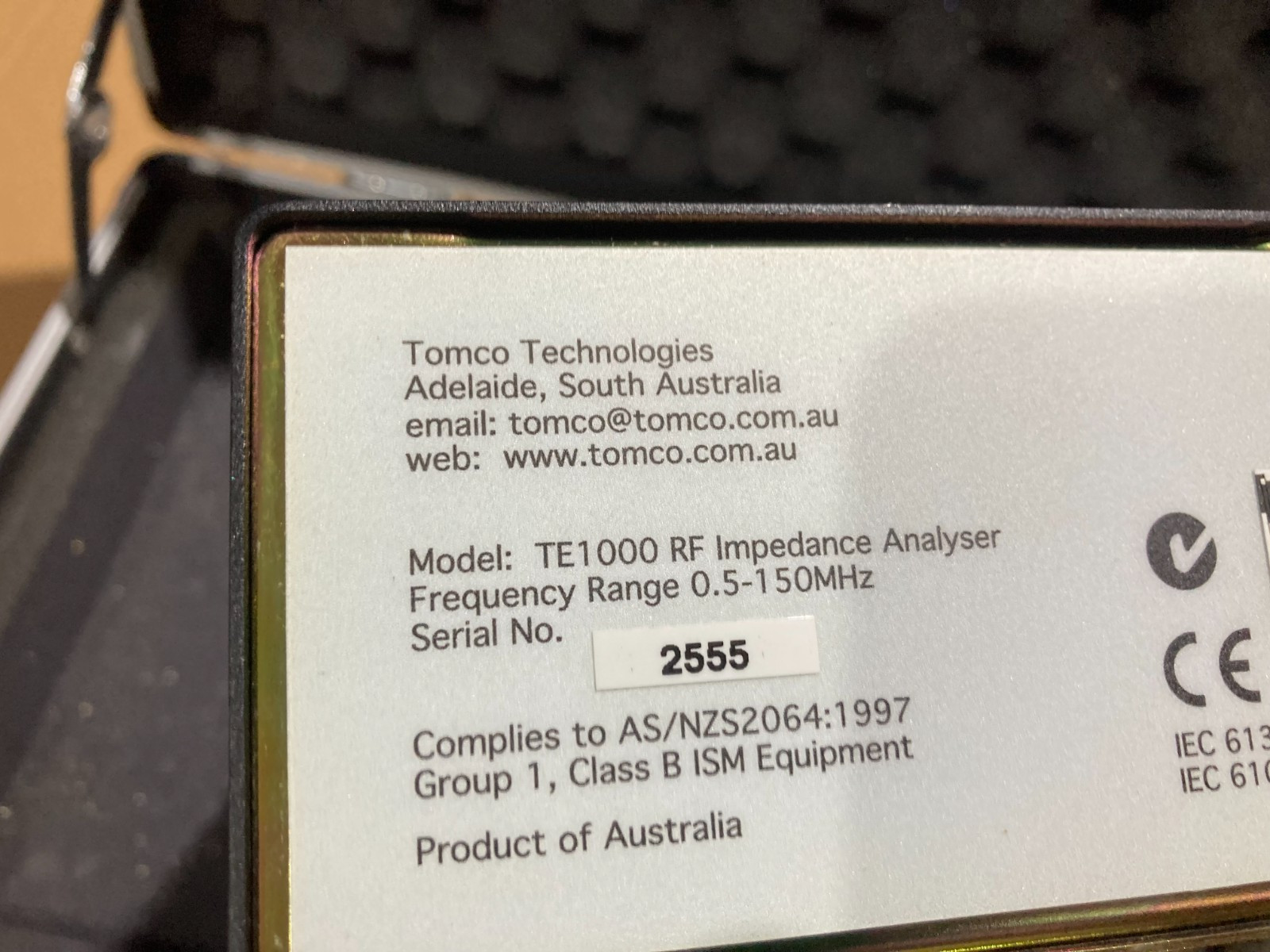 Tomco TE1000 RF Vector Impedance Analyzer High Precision 0.5-150 MHz