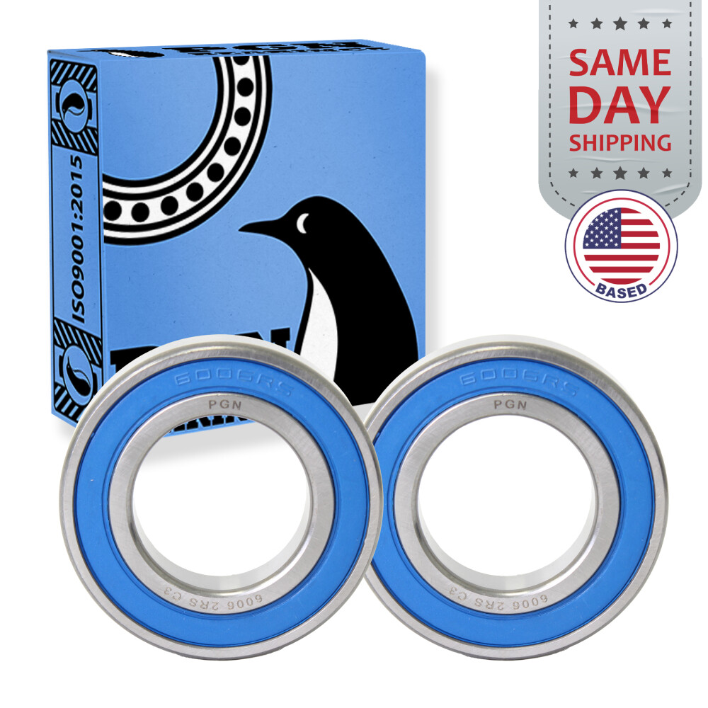 (2) 6006-2RS Premium Rubber Seal Ball Bearing C3 EMQ, 30x55x13, 6006 2RS 6006rs