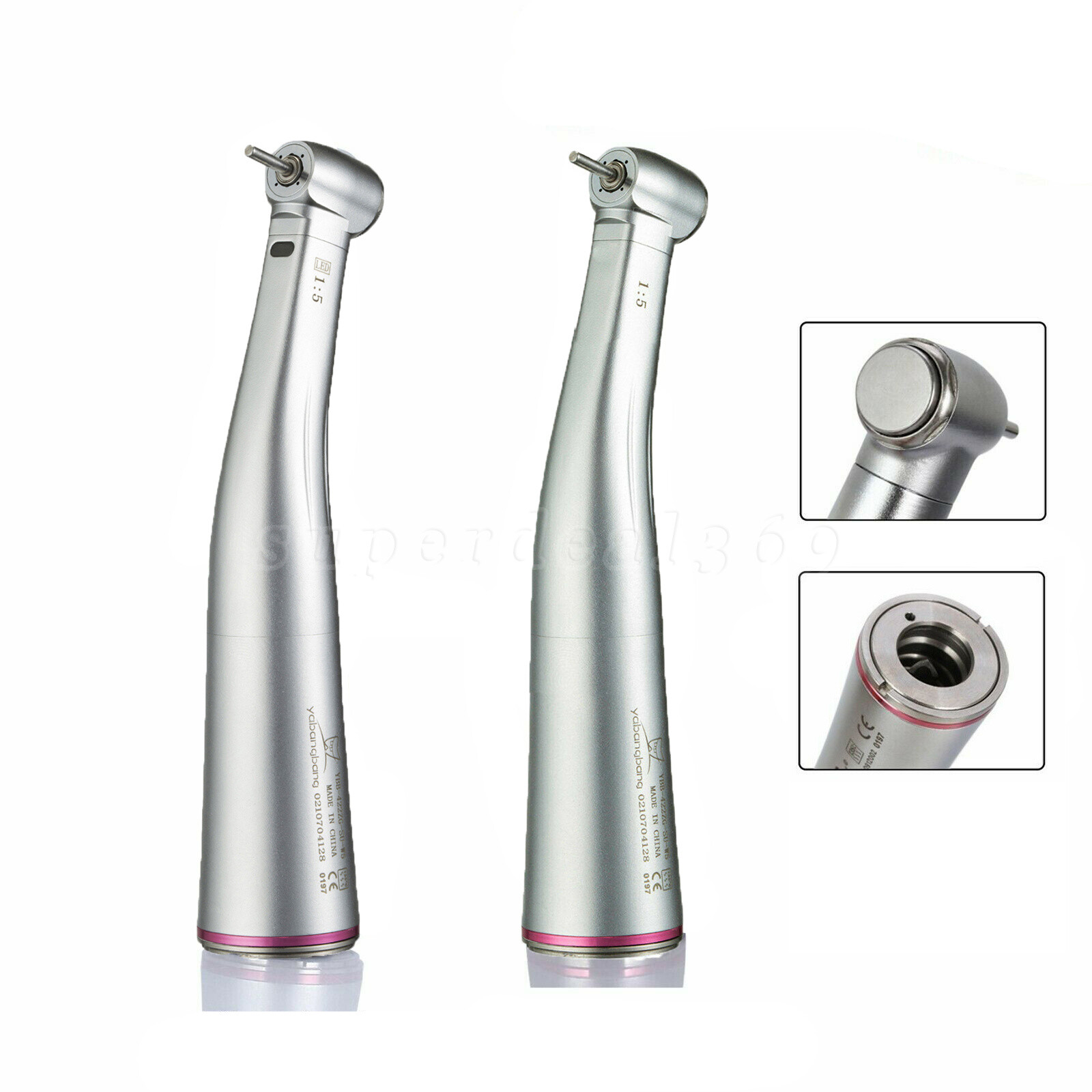 Dental 1:5 LED FIber Optic Electric Contra Angle Handpiece Fit NSK KaVo Red OR