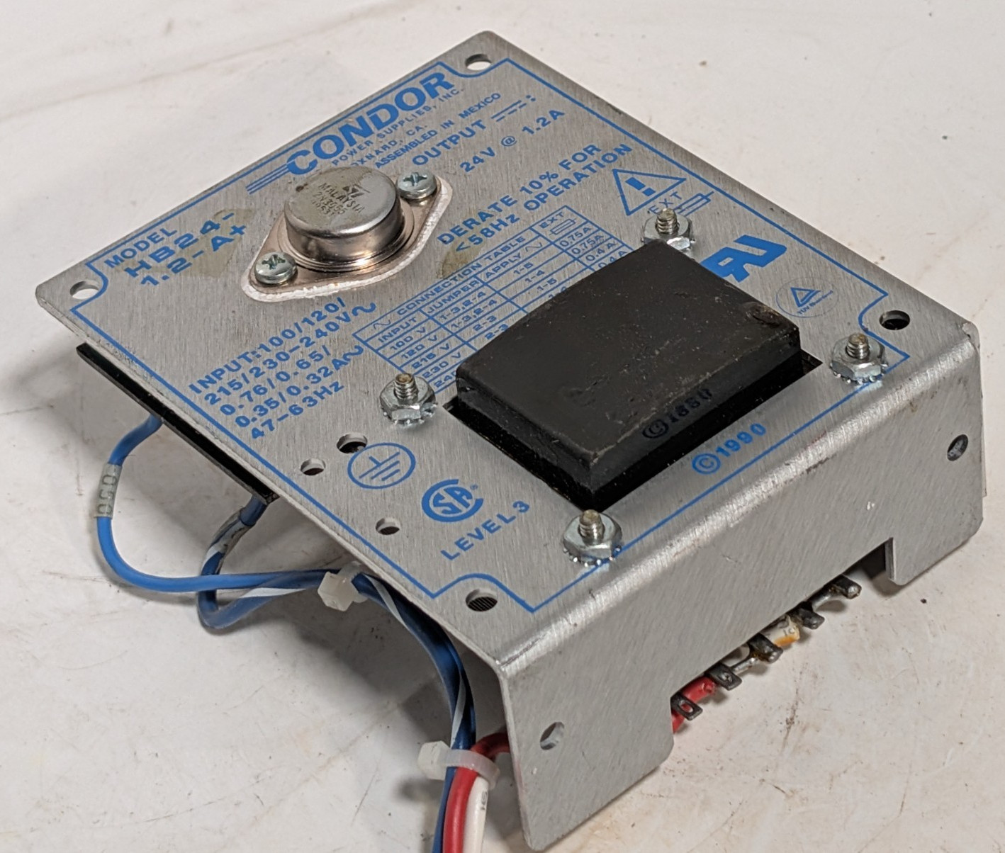 Condor D.C. model HB24-1.2-A+ industrial general purpose power supply, 240VAC