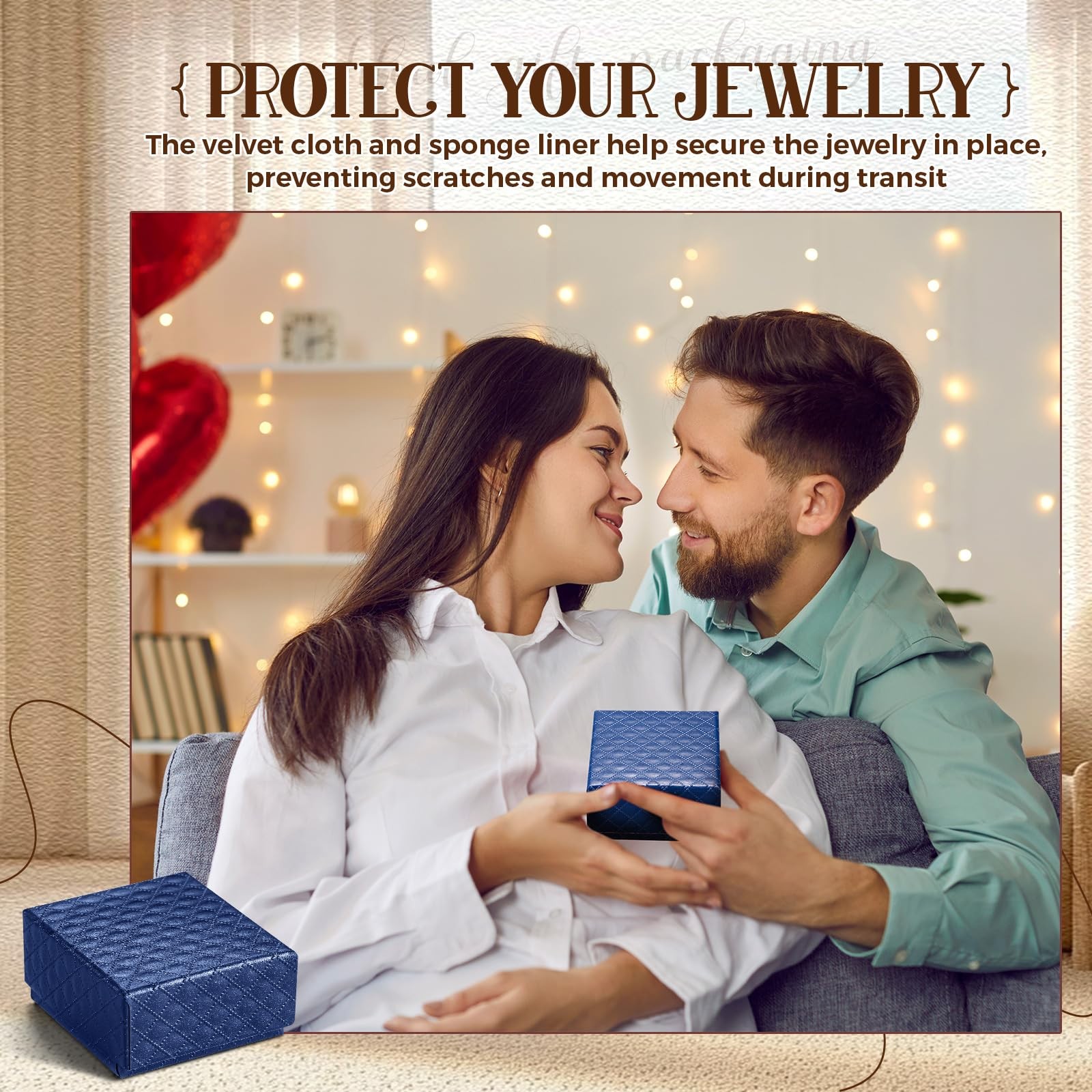 Landical 100 Pcs Jewelry Ring Gift Box 2” x 1 Count (Pack of 100), Dark Blue