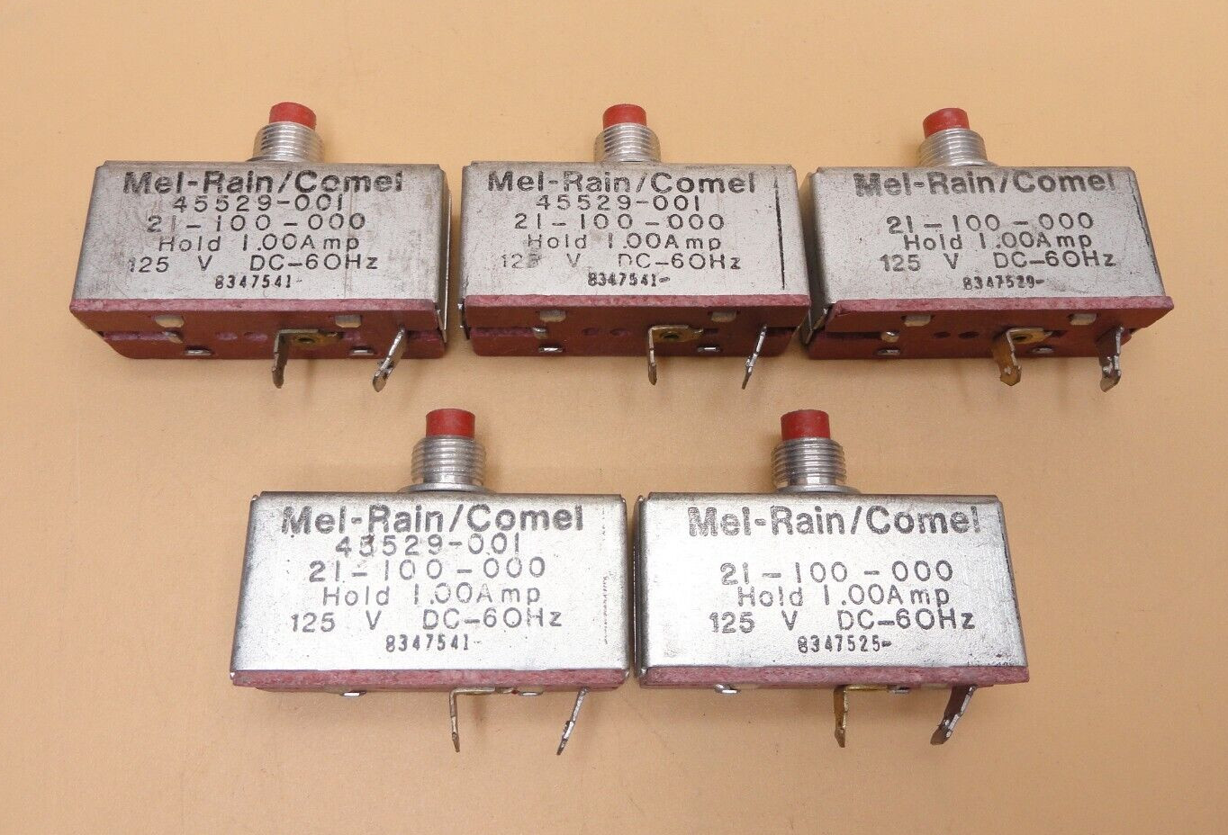 MEL-RAIN CORP CIRCUIT BREAKER 1.0A AMP NOS (Qty 5)