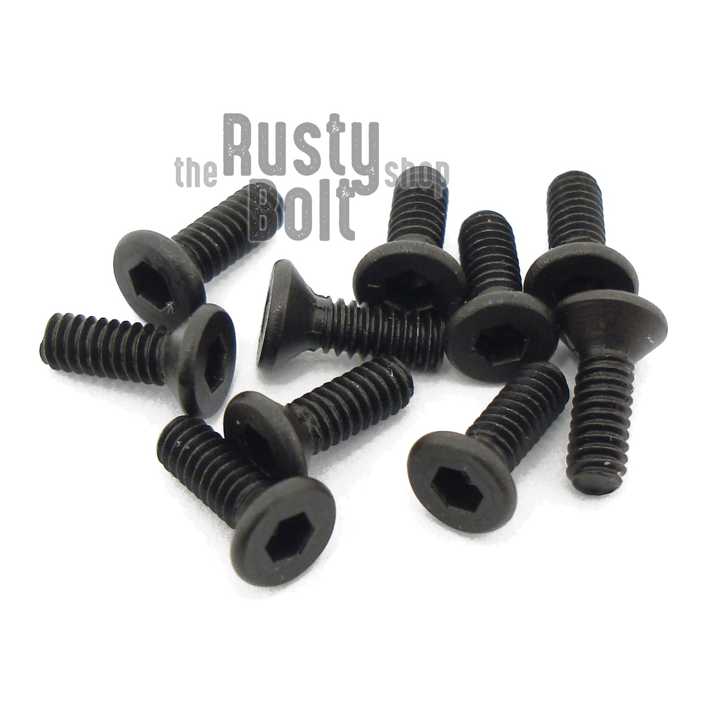 M2 x 6mm, Socket Flat Head Screws, 12.9 Steel, Black, Countersunk