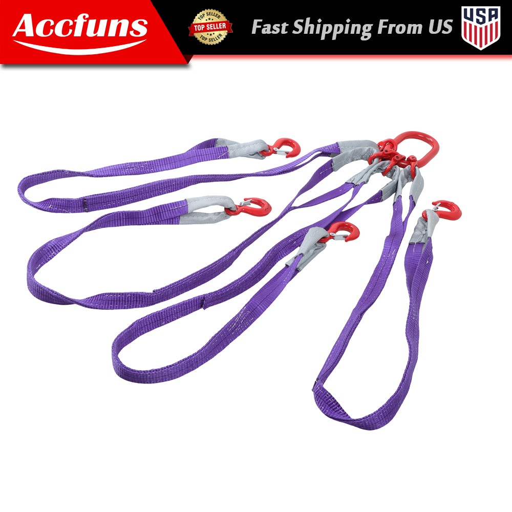 6600LBS Capacity 5FT Lifting Slings with G80 4 Legs Grab Hook and Adjuster