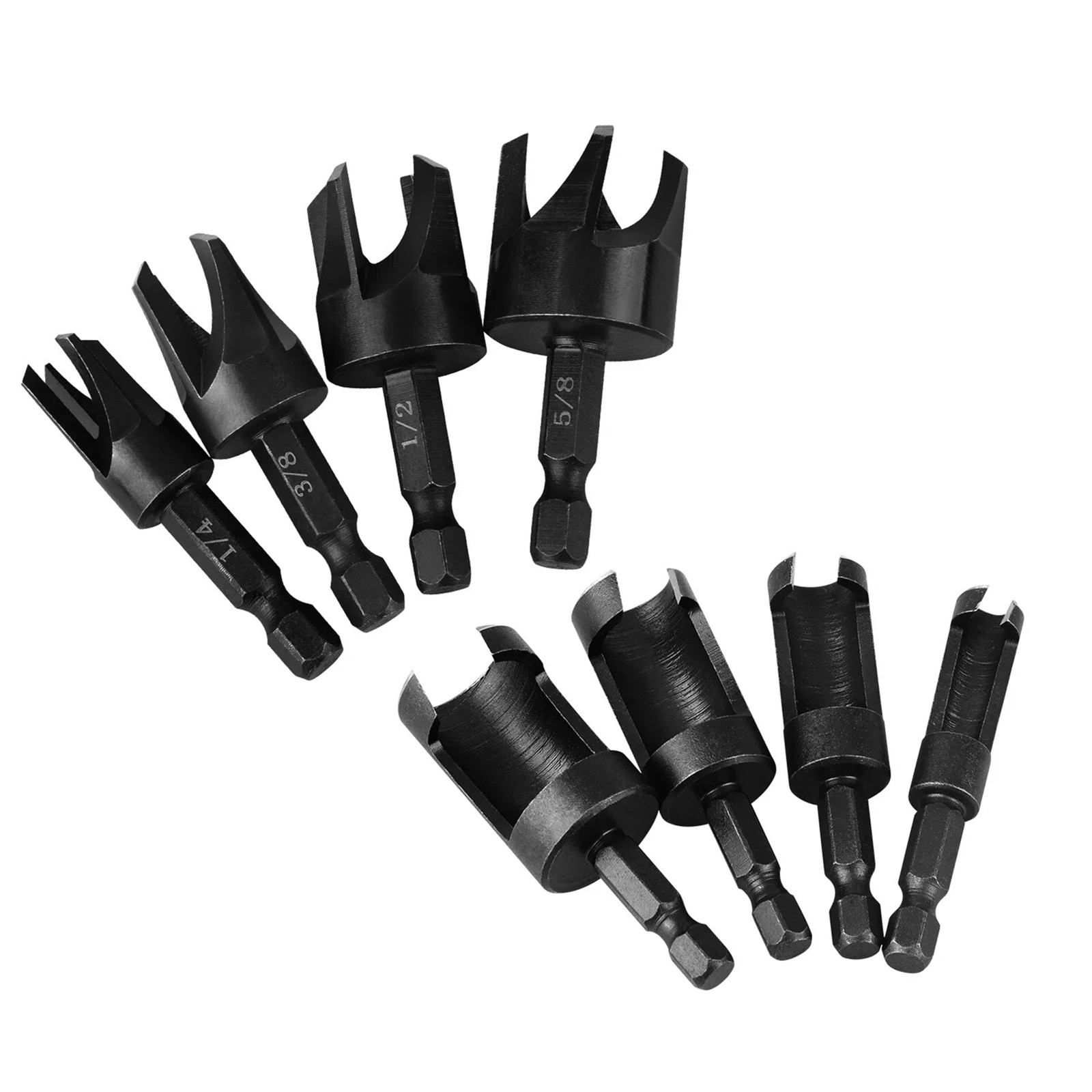 New Wood Plug Cutter Drill Bit 1/4 Hex Shank Cutting Tool 1/4″, 5/8″, 3/8″, 1/2″
