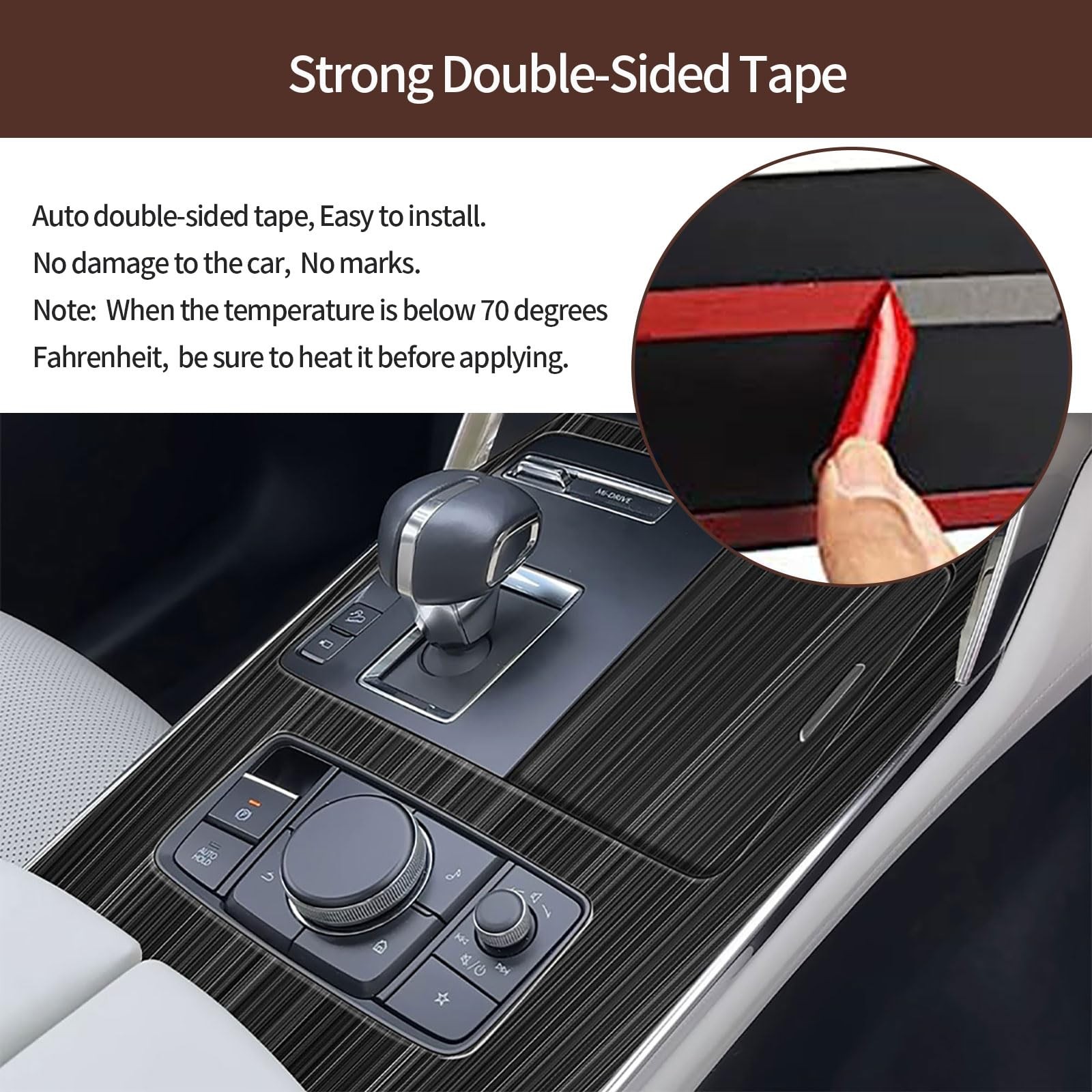 CX-90 Shift Panel Cover Trim & Dashboard Frame Black Brushed Stainless 2PCS
