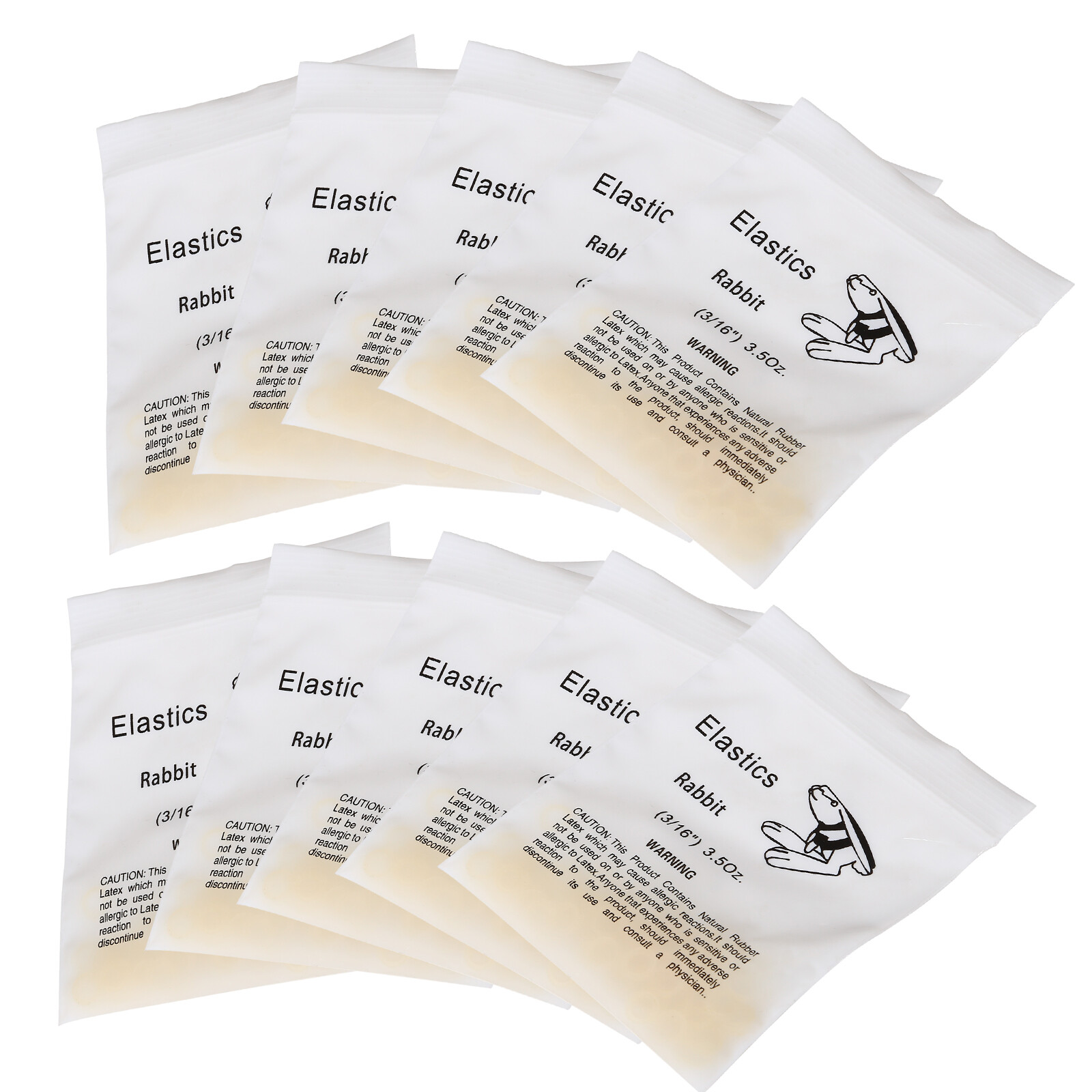 5000pcs/Pack Dental Orthodontic Elastics Bands Rabbit Force 6.5/3.5 OZ 50 Bags