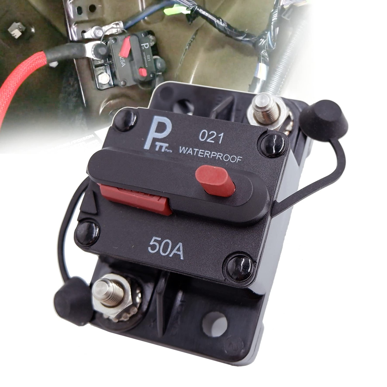 partPTT Waterproof IP67 Circuit Breaker, Extended Surface Diagonal 1/4″ Stud …