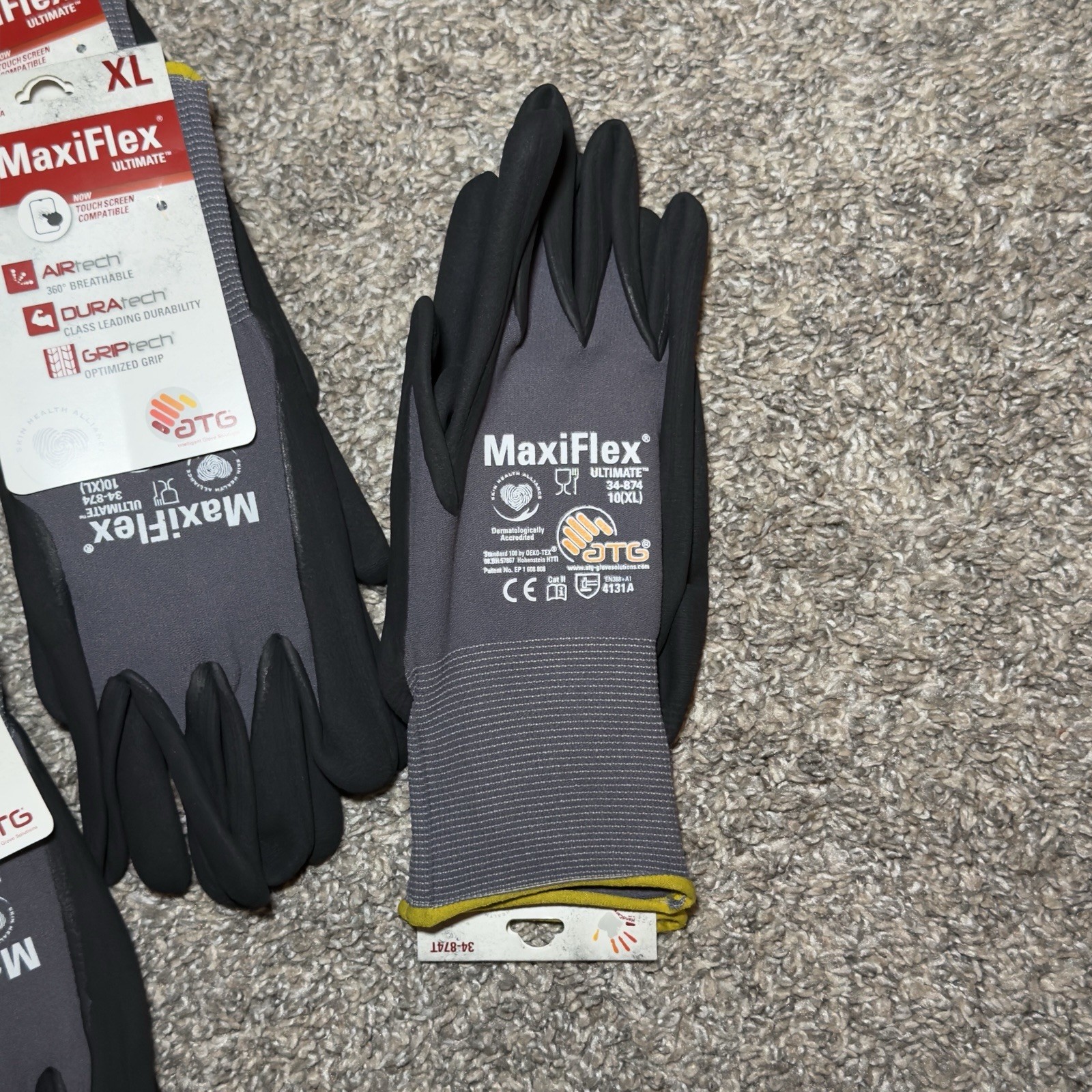 MaxiFlex Ultimate Men’s XL Seamless Knit Nylon/Lycra Glove 34-874T/XL Set Of 8