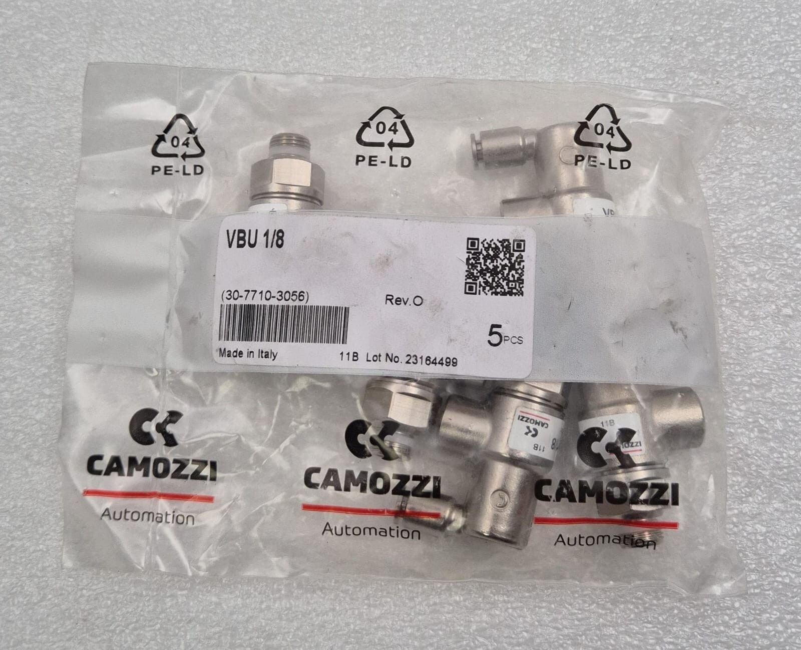 [LOT 5 PCS Pack] NEW- Camozzi VBU 1/8 30-7710-3056 Unidirectional Blocking Valve