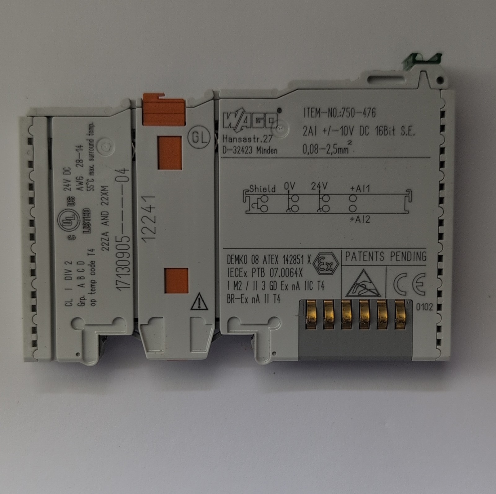 WAGO 750-476 PLC Analog Input/Output Module