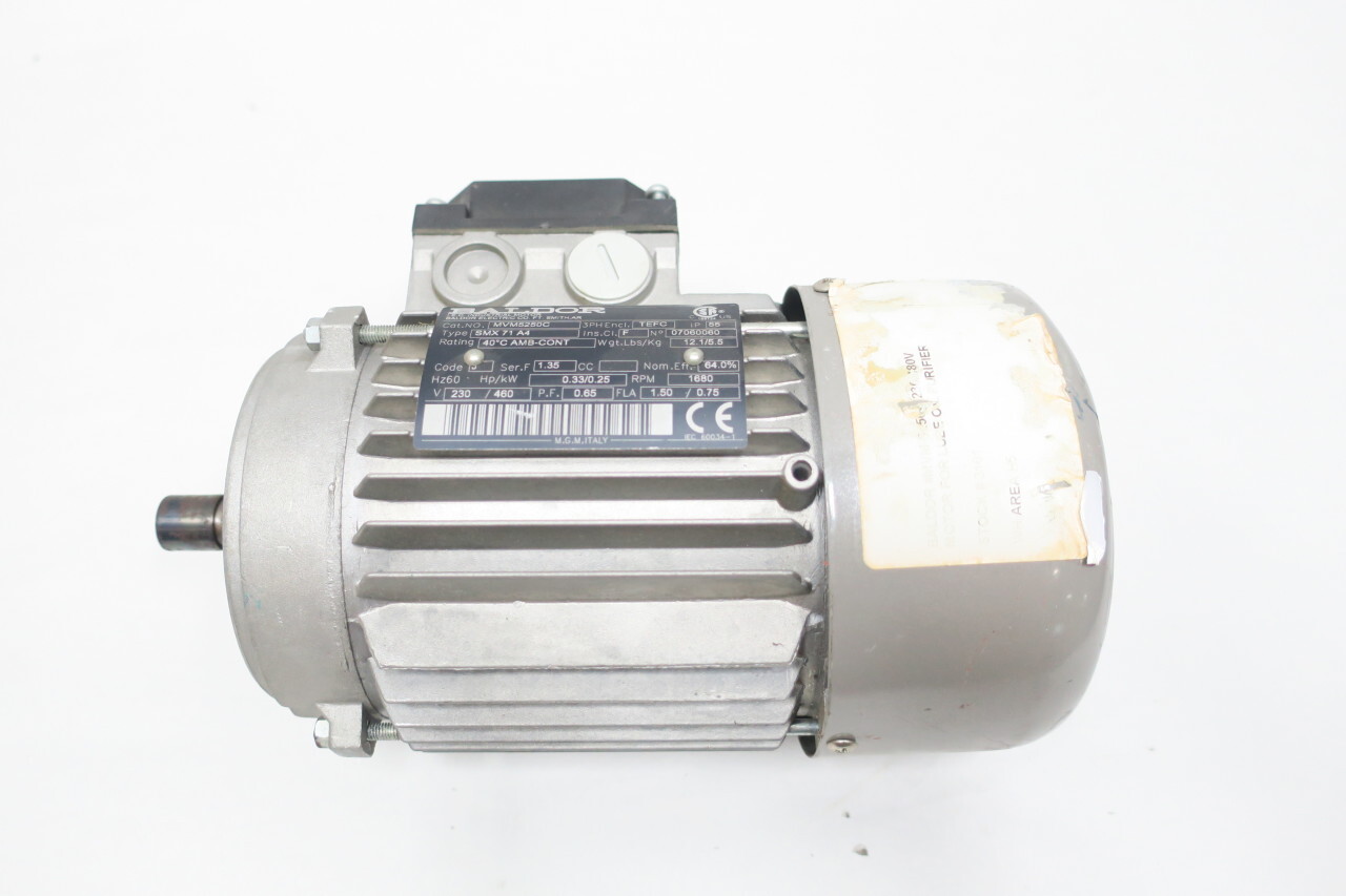 Baldor MVM5250C Ac Motor 3ph 1/3hp 1680rpm 230/460v-ac