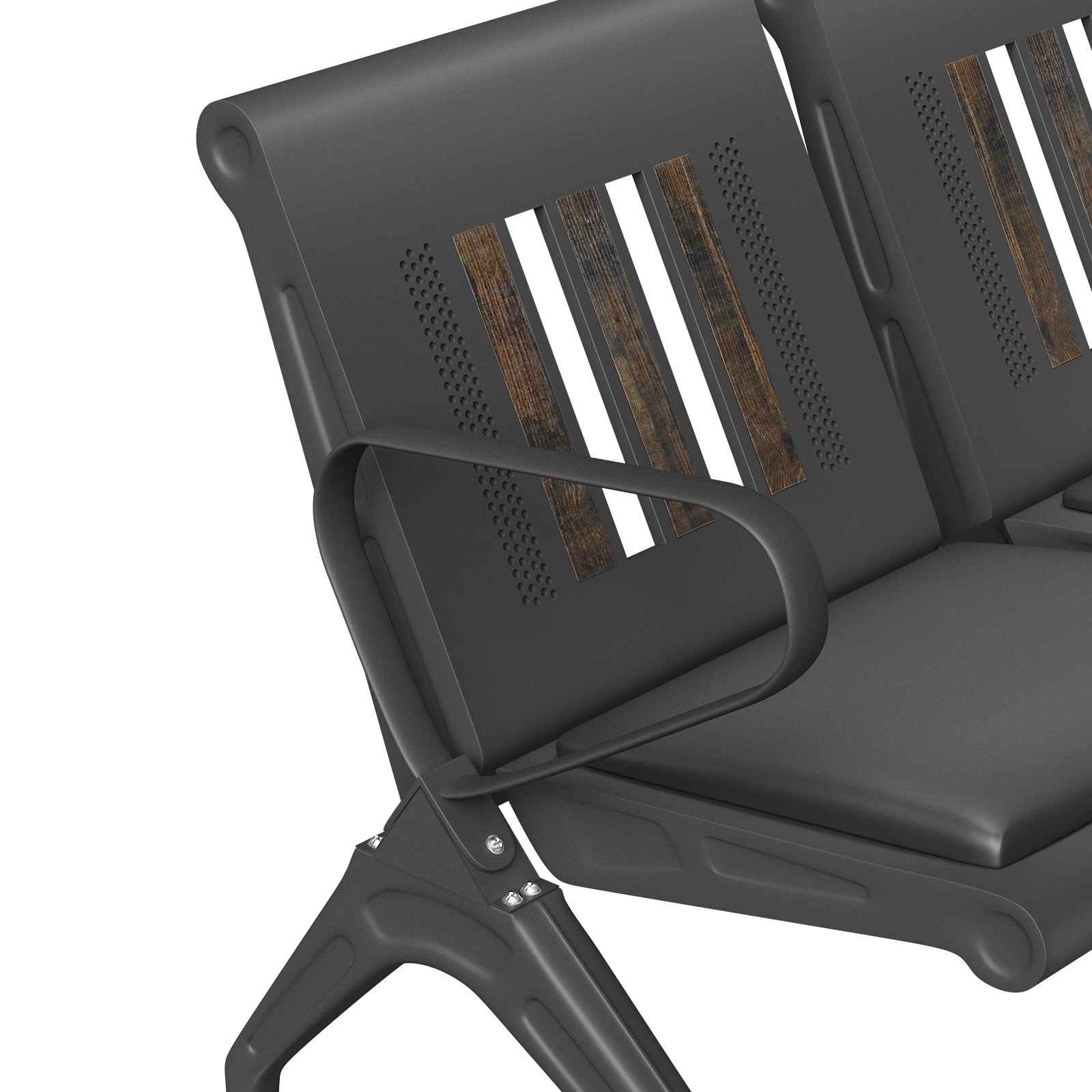 Heavy Duty Airport Waiting Chair Clinic Bench Office Reception Room Salon Black