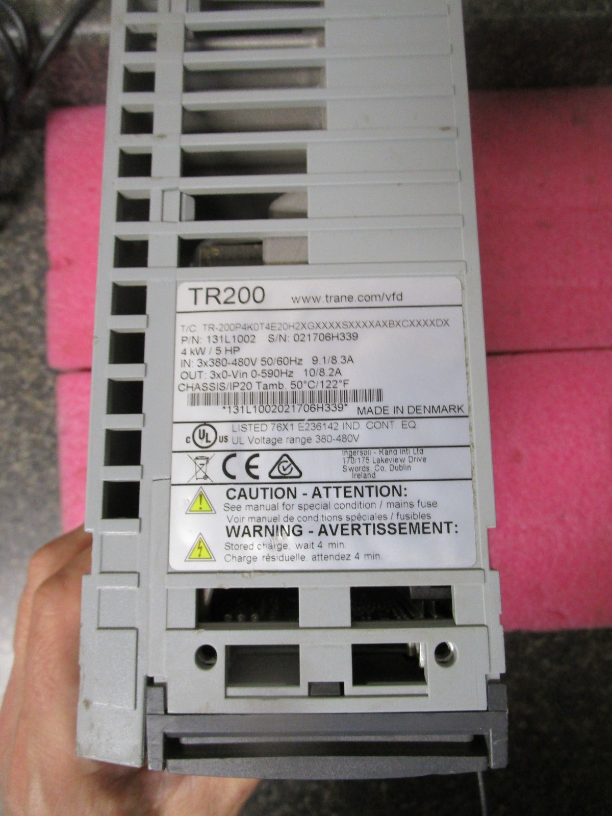 Trane TR200 Variable Frequency Drive P/N 131L1002 X1317092