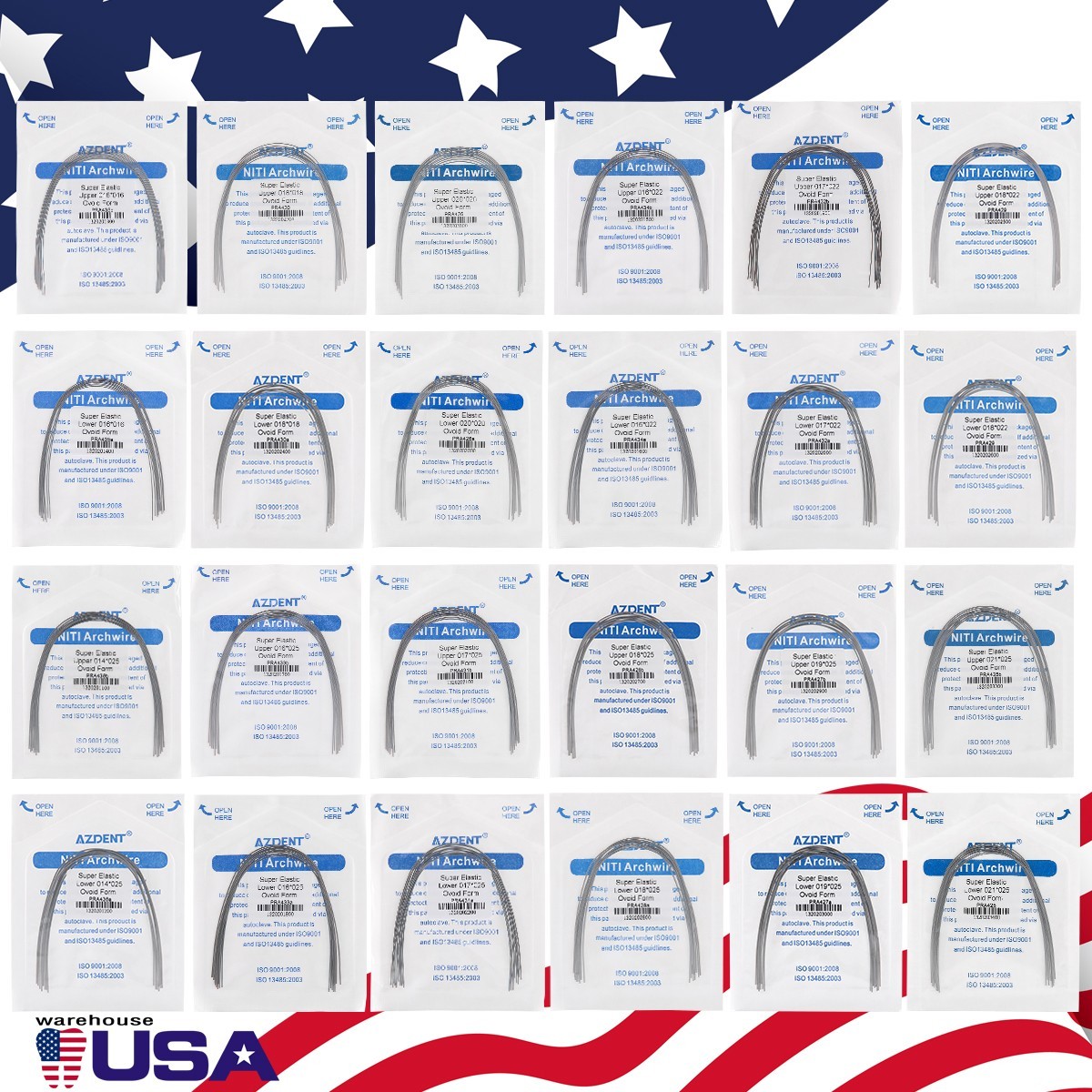 Dental Ortho Braces Super Elastic Niti Ovoid Form Rectangular Arch Wires Rectang