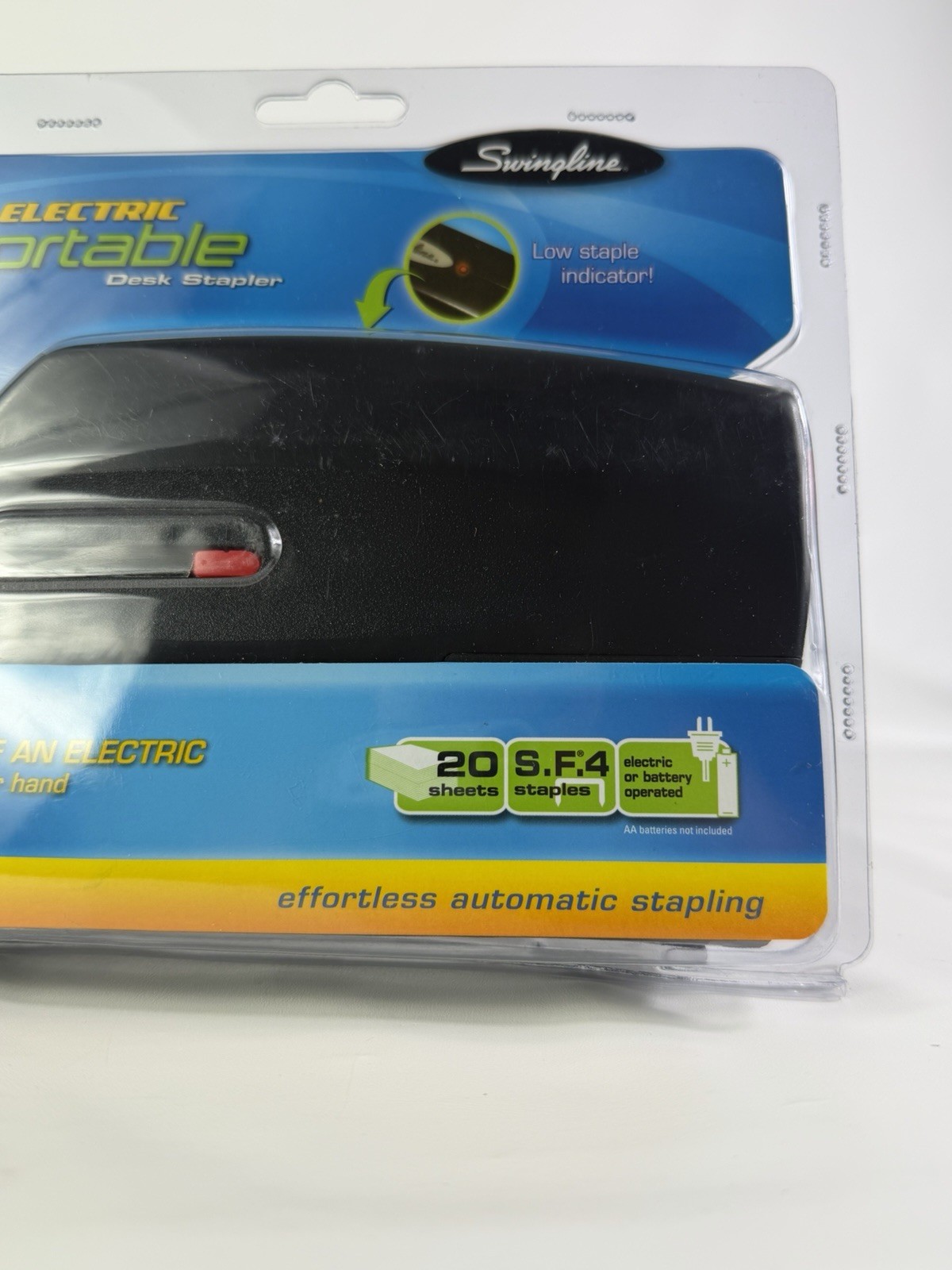 Swingline Electric Portable Desk Stapler, 20-Sheet Capacity, Battery or AC Power