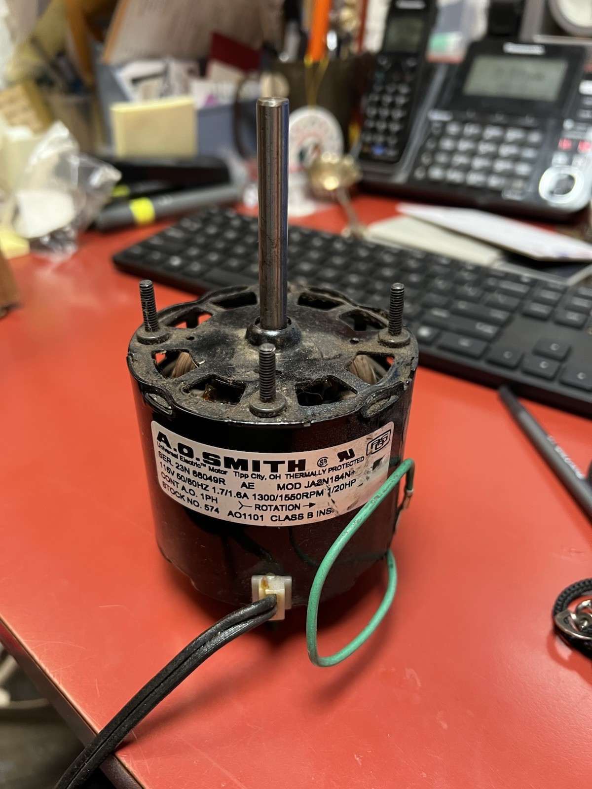 A O Smith Electric Motor 115 V 50/60 H2 Operation 1300/1550 RPM