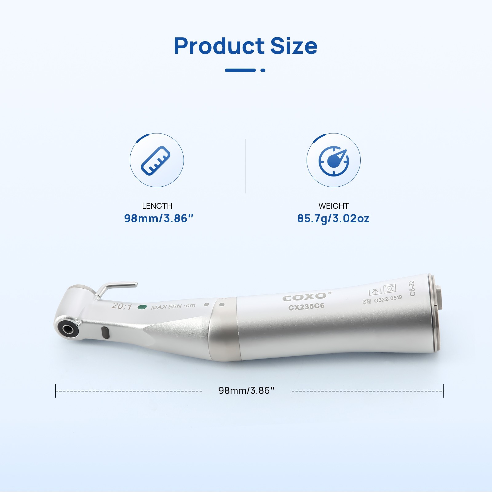 COXO Dental Implantation System With 20:1 Fiber Optic Contra Angle Handpiec
