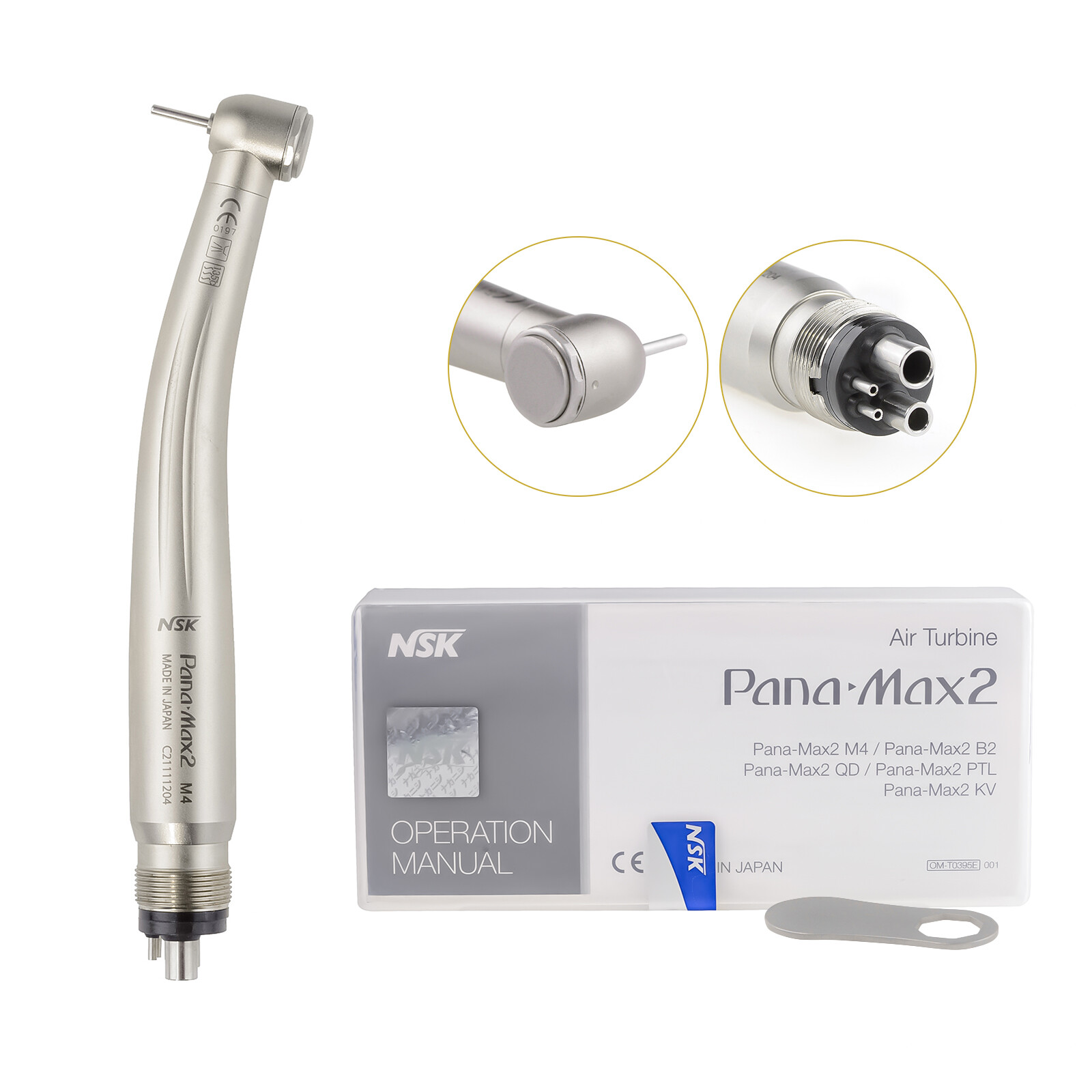 Dental Pana Max2 High Speed Handpiece with LED Light Single Water Spray 4H