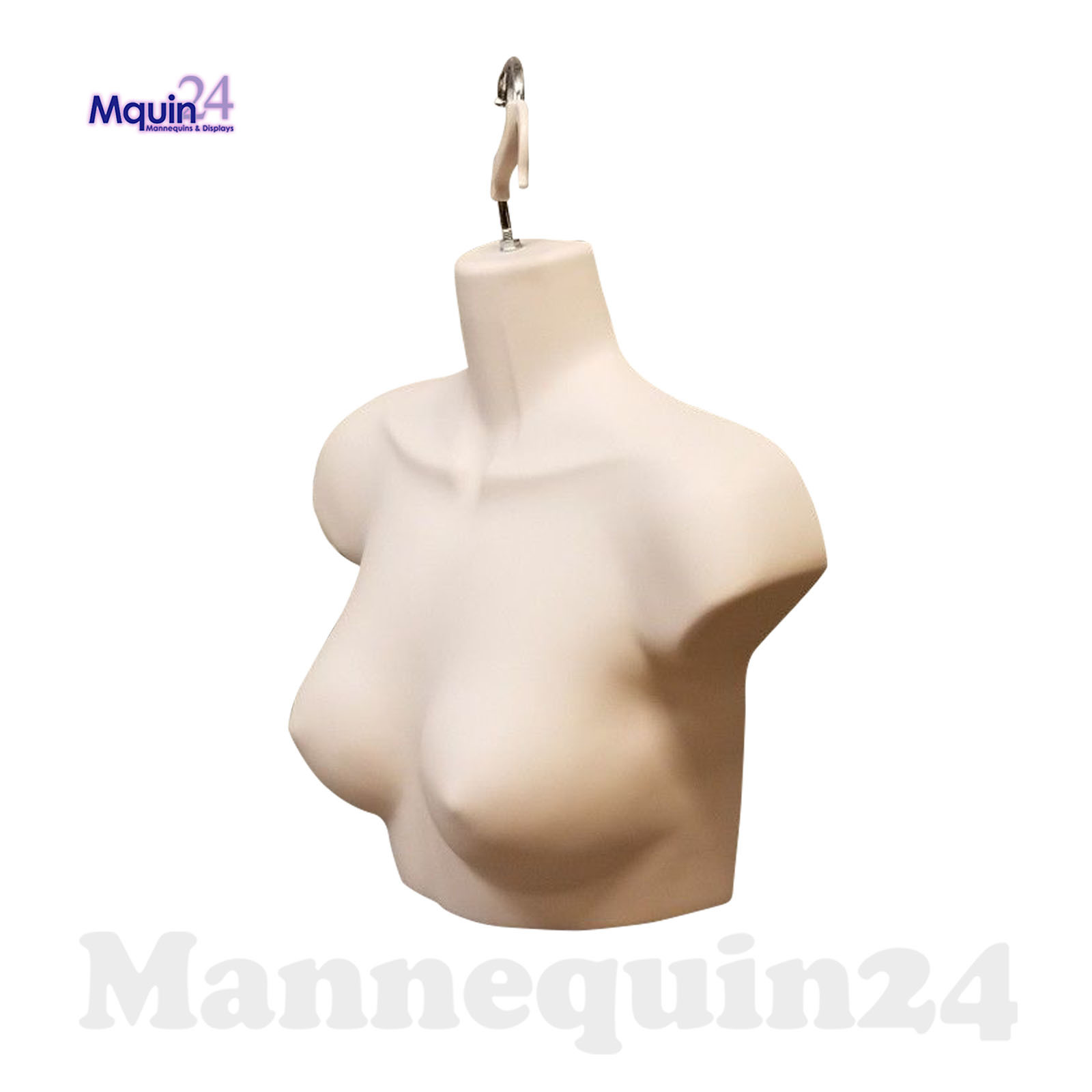 FEMALE CHEST TORSO DRESS FORM with HANGER – FLESH MANNEQUIN