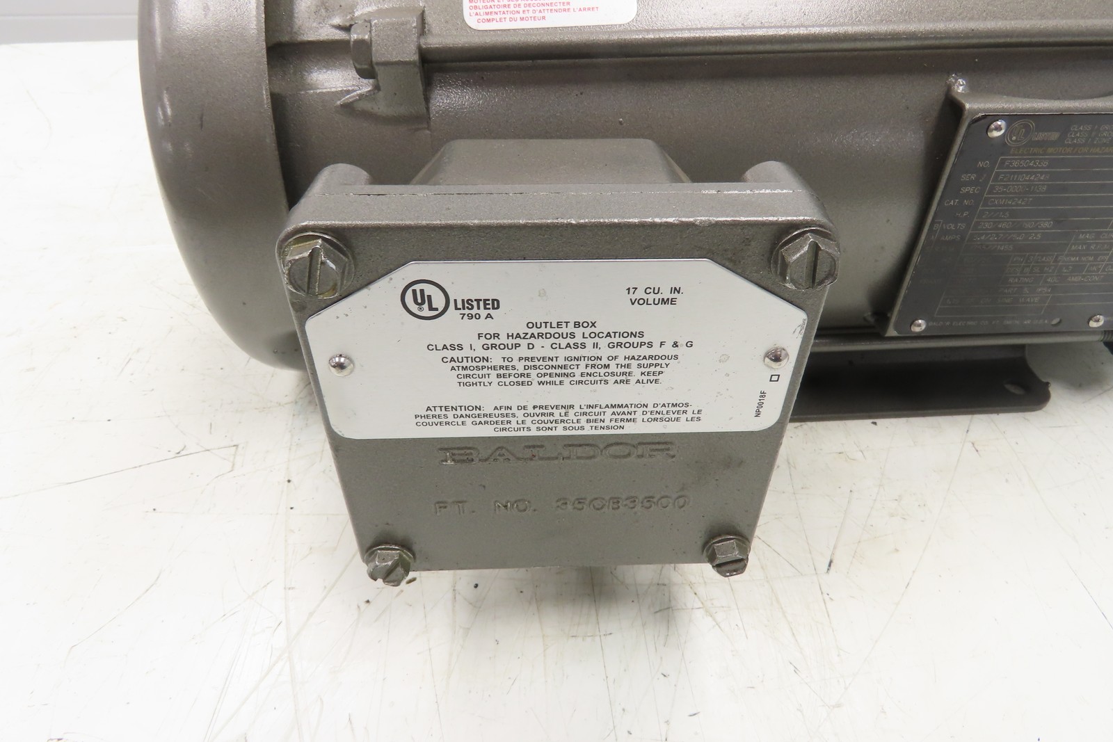 Baldor CXM14242T AC Motor Explosion Proof 2Hp 1755 RPM 230/460V 3PH 145TC