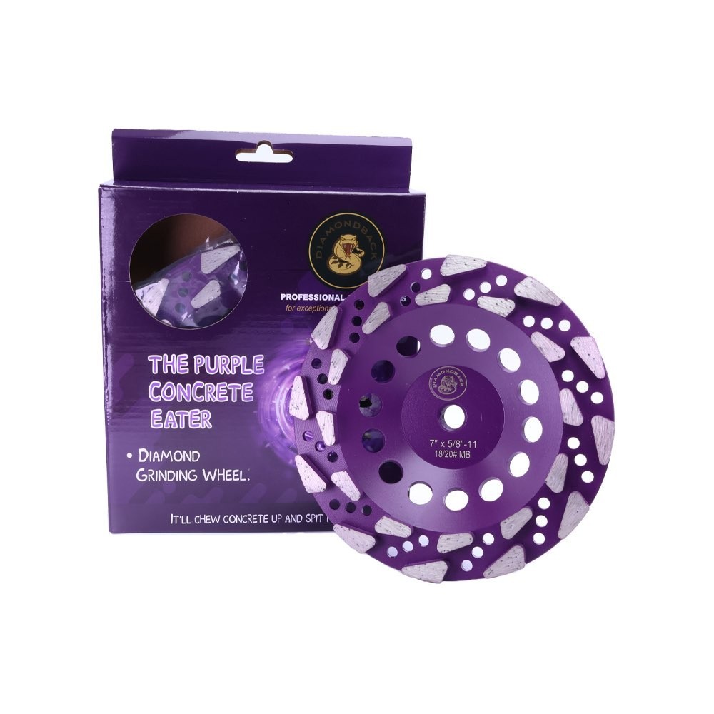7″ Purple Concrete Eater – Professional Aggressive Diamond Cup Wheel 18/20 Grit