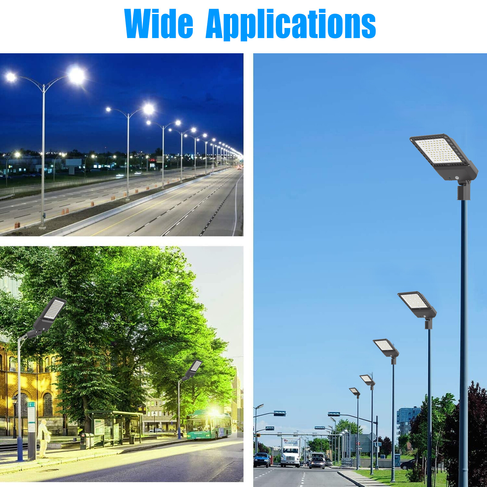 300W LED ShoeBox Parking Lot Street Light Outdoor Commercial Road Area Lighting
