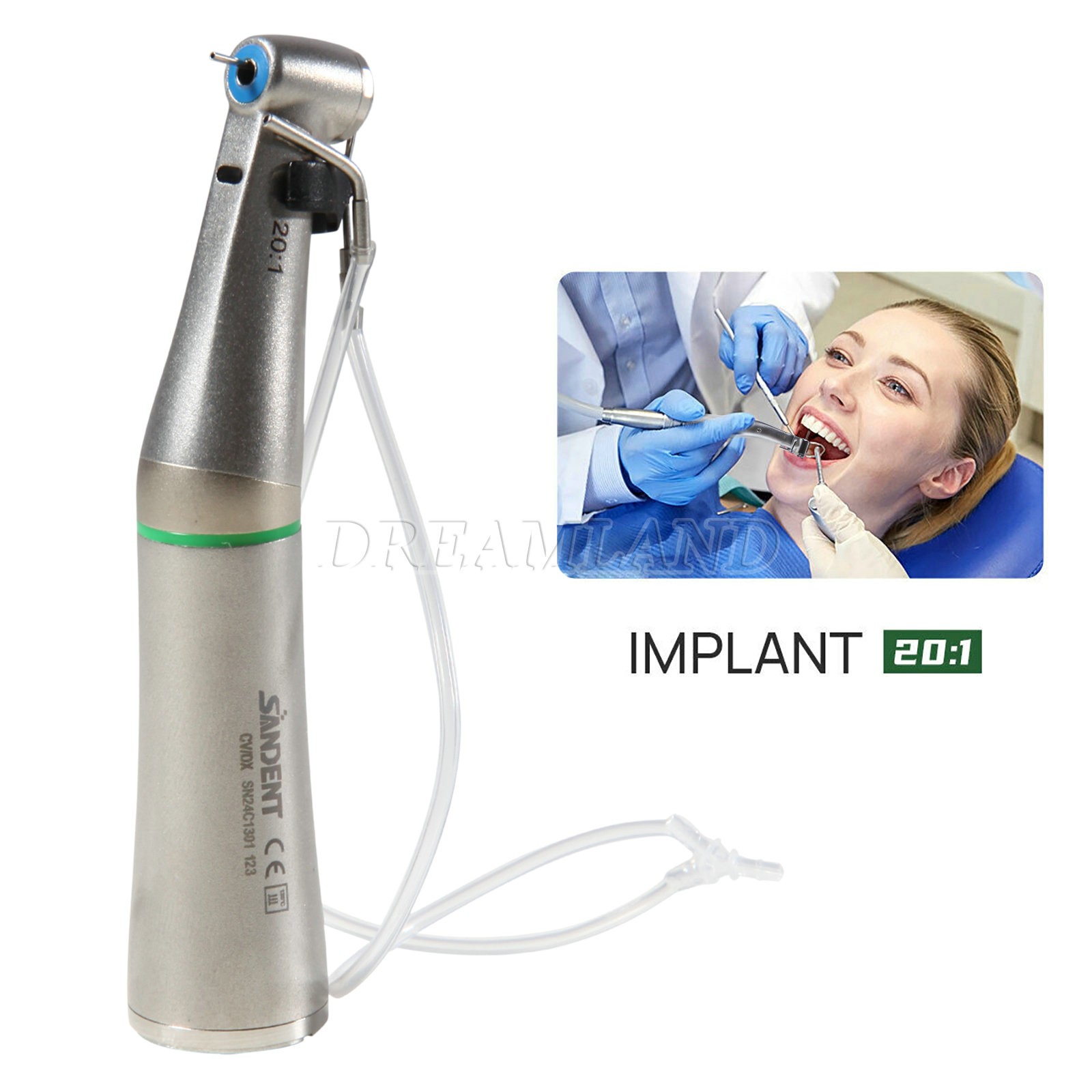 Dental Implant contra angle Handpiece 20:1 LED/Non-LED fit E-type Implant Motor