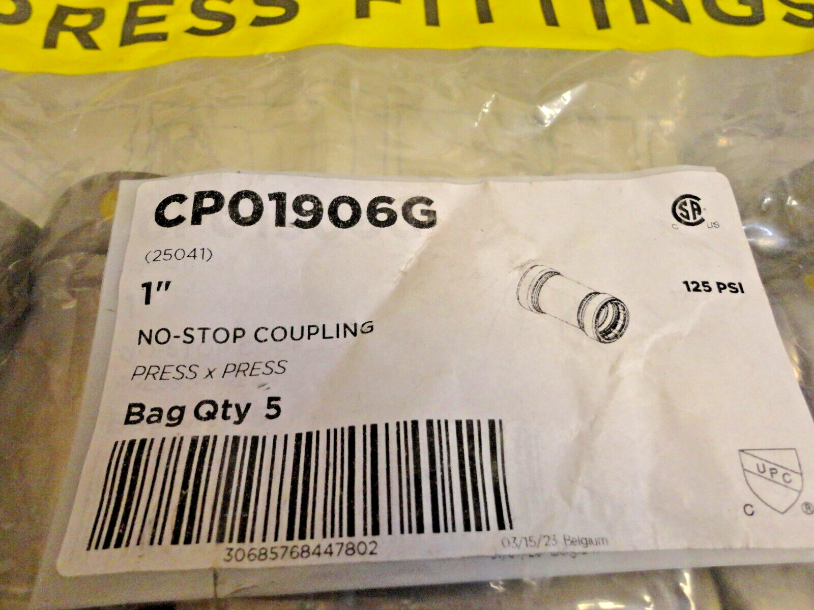 BAG OF 5 – STREAMLINE STL-G CARBON STEEL PRESS FITTING / CP01906G