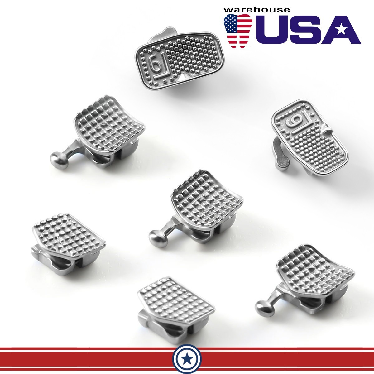 AZDENT Dental Ortho MIM Self Ligating Bracket Mini Roth.022 Hooks +Buccal Tube