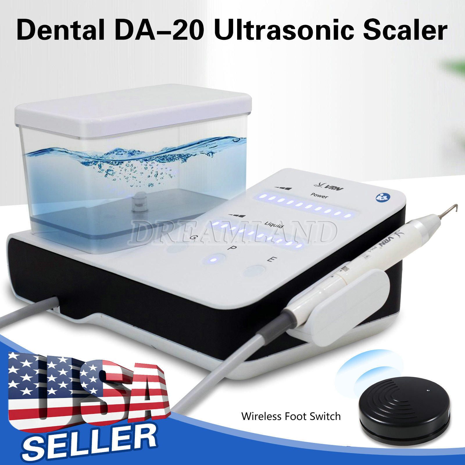 VRN Dental LED Ultrasonic Scaler PH-1 Detachable Handpiece Tips water Bottles