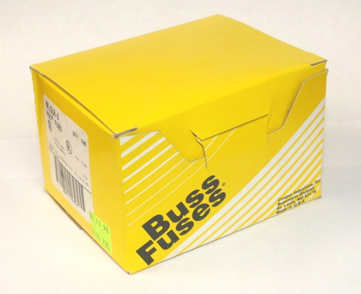 Box of 100 – NEW Cooper Bussmann GLR3 GLR-3 300V Fuses Glass Tube Knob – NEW