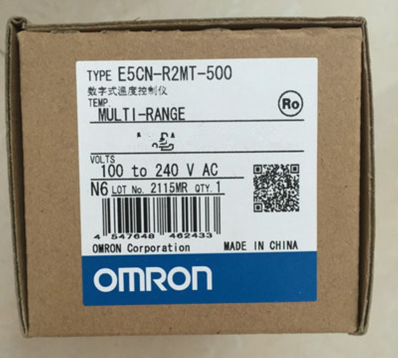 OMRON Temperature Controller E5CN-R2MT-500 100-240V AC E5CNR2MT500 New