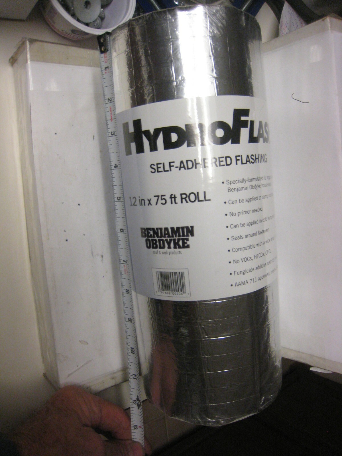 1roll BENJAMIN OBDYKE HYDROFLASH 12″ x 75′ – 1 ROLL House wrap Flashing tape