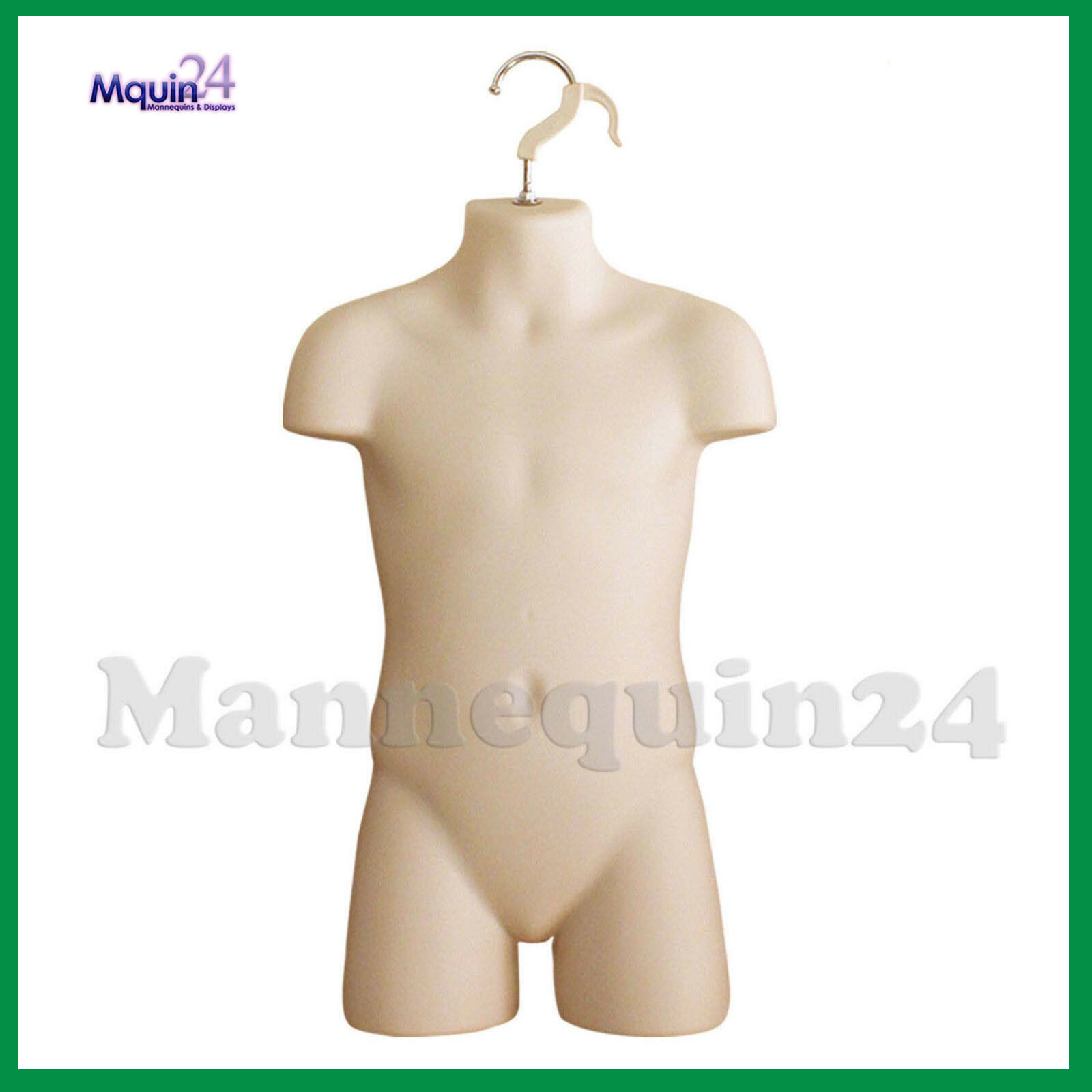 Child Mannequin Torso Flesh Hard Plastic Kids Hanging Body Form Hollow Back
