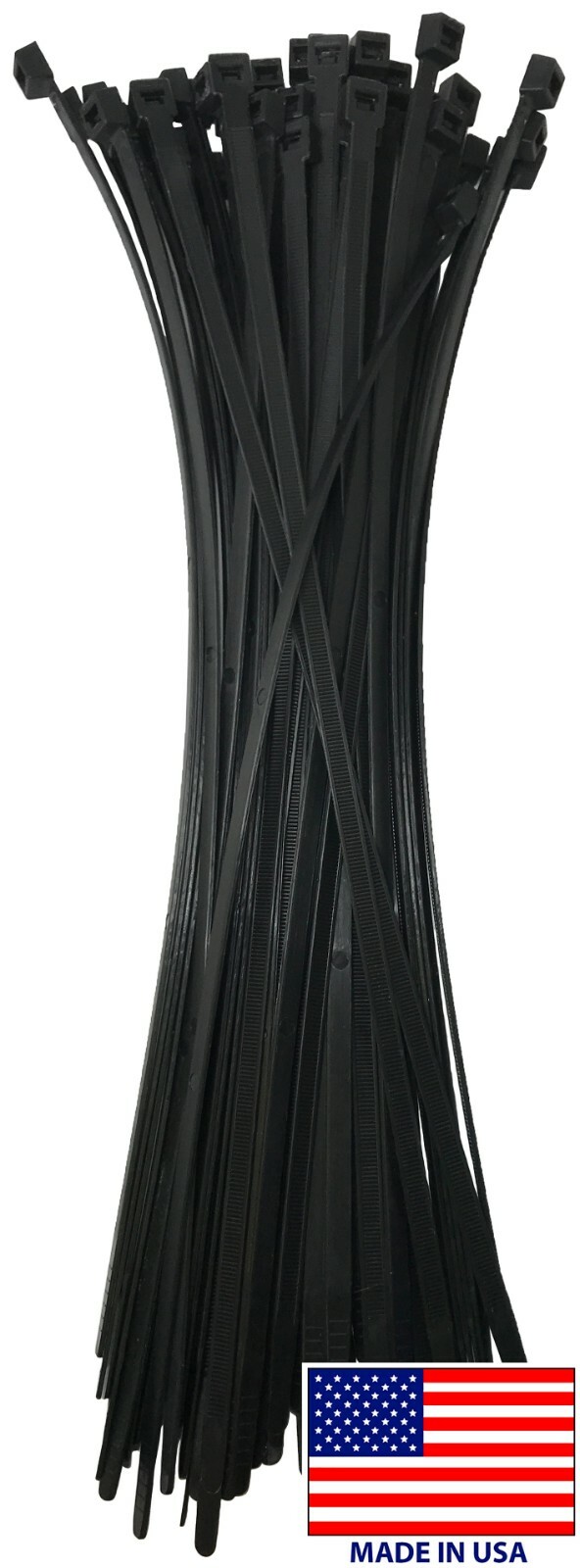 (50) Black 18″ Inch Nylon Heavy Duty Cable Wire Wrap Zip Ties 120 LBS USA MADE