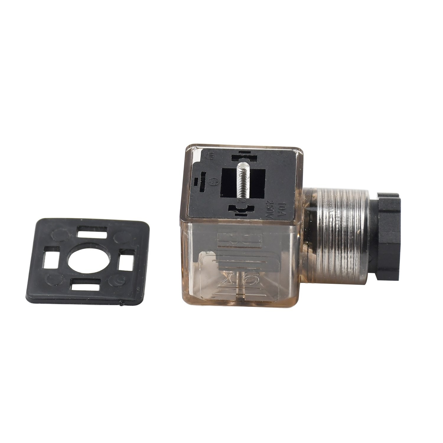 DIN 43650 AC Type-A 3 Prong Solenoid Connector Plug LED Indicator 110 V 220 VAC
