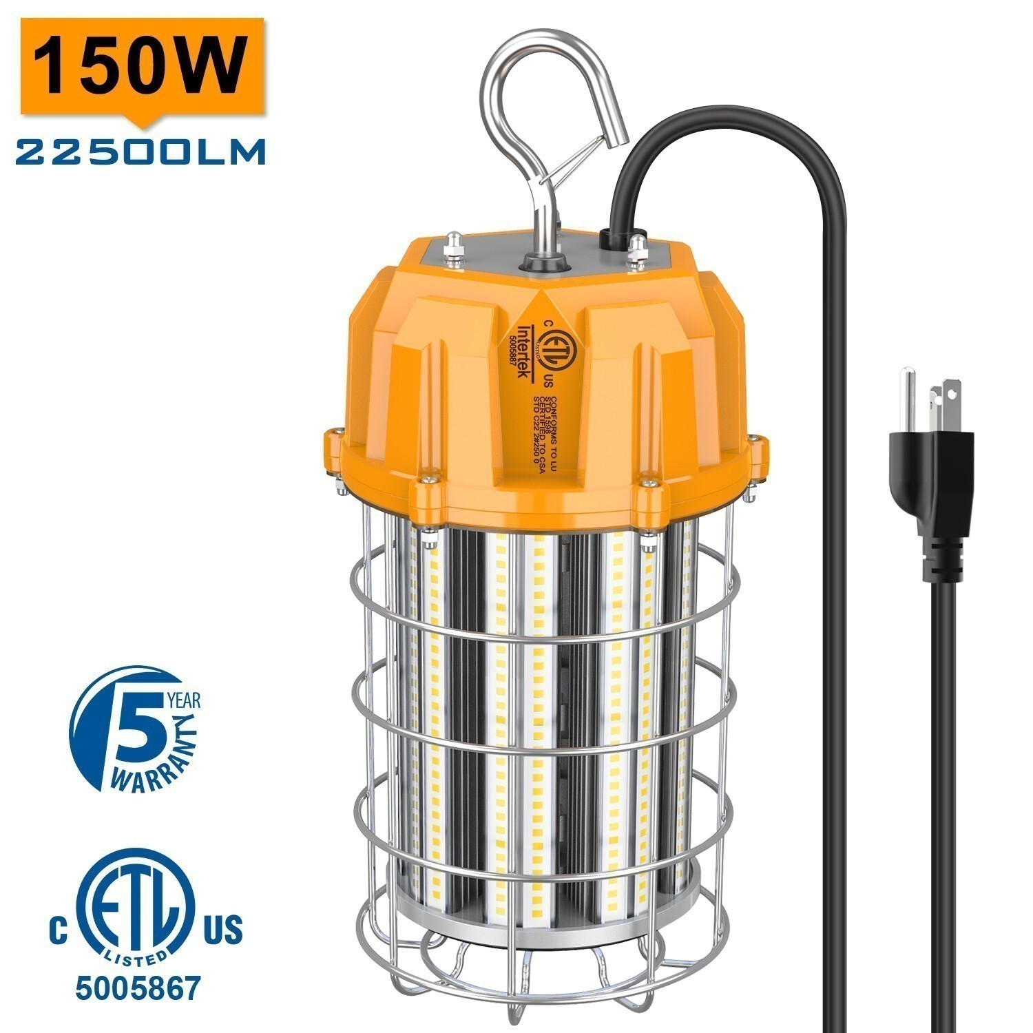 22500LM -150W LED Temporary Work Light Industrial Construction Workshop Lighting