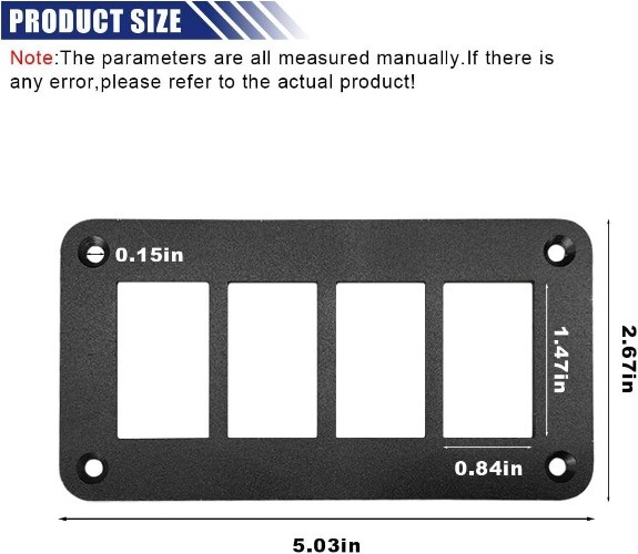 4 Hole Waterproof Rocker Switch Panel with Aluminium Housing Brac Size: 4 Hole
